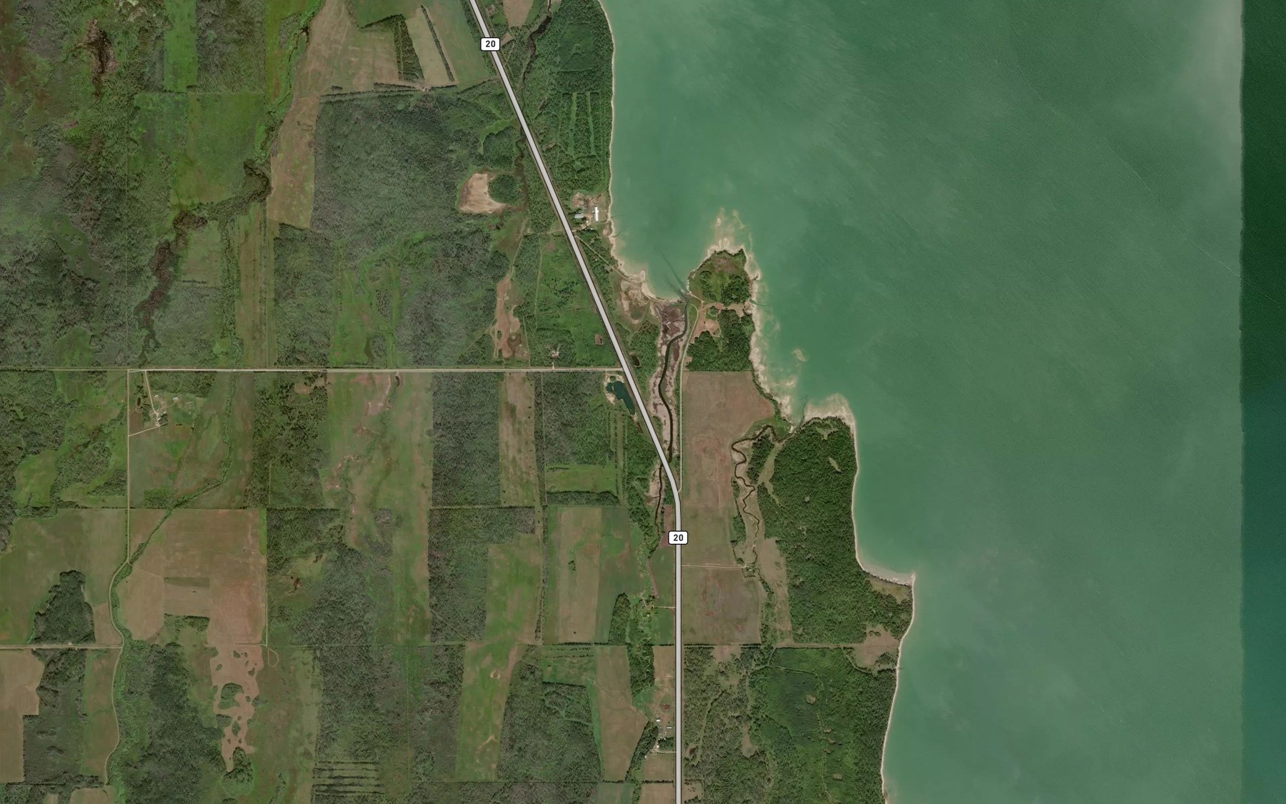 Satellite map of the Camperville Pond