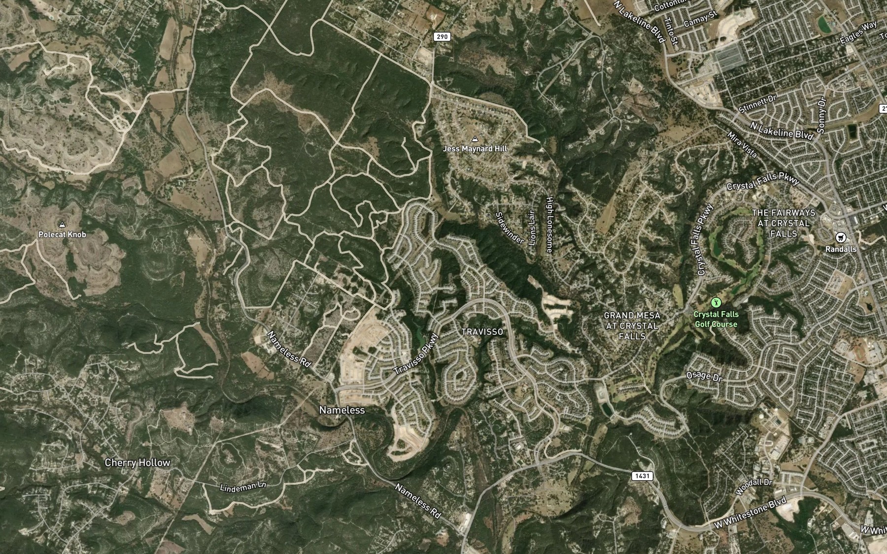 Satellite map of the Cold Springs