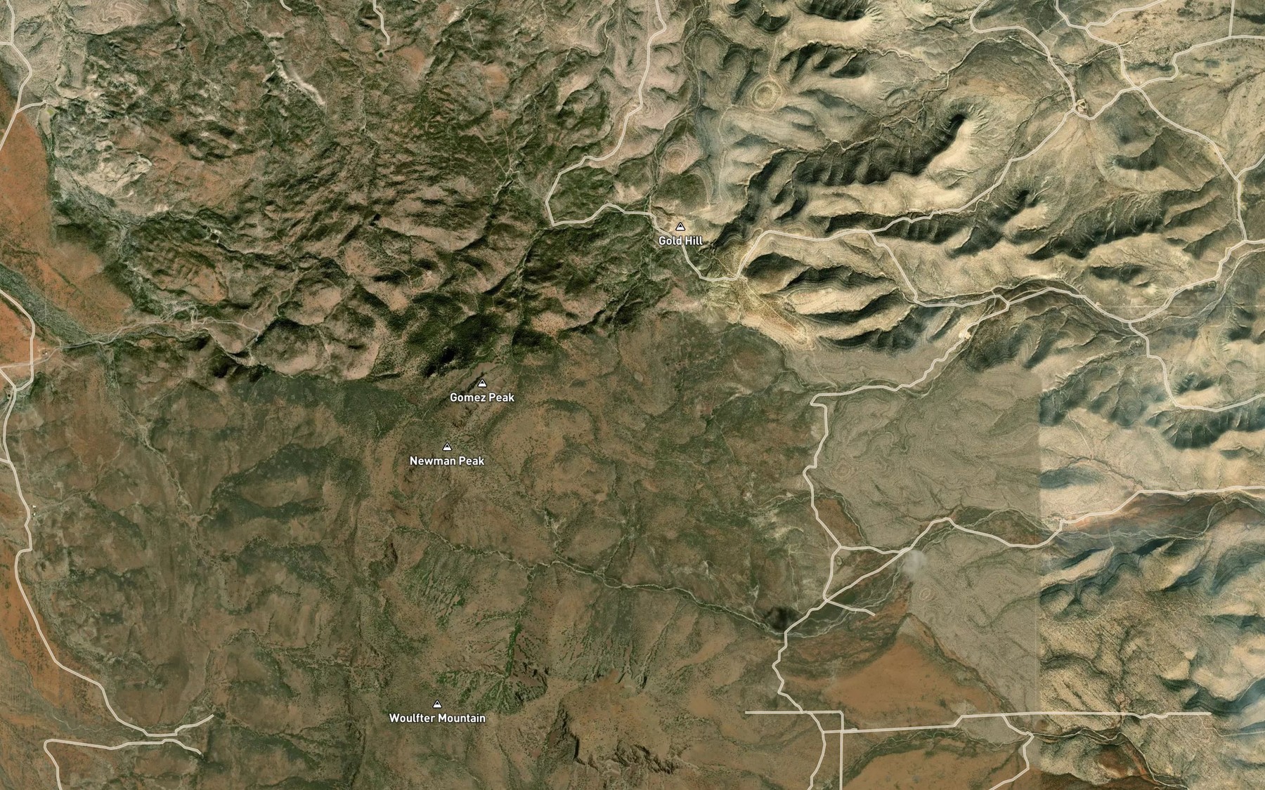 Satellite map of the Little Willow Springs