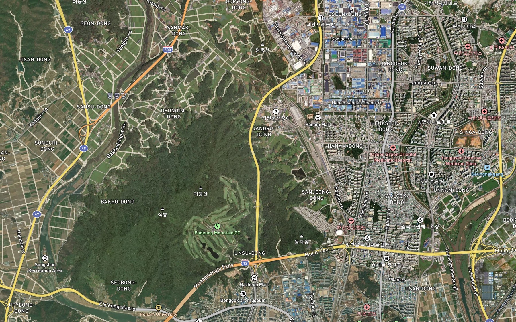 Satellite map of the Donghwadongje