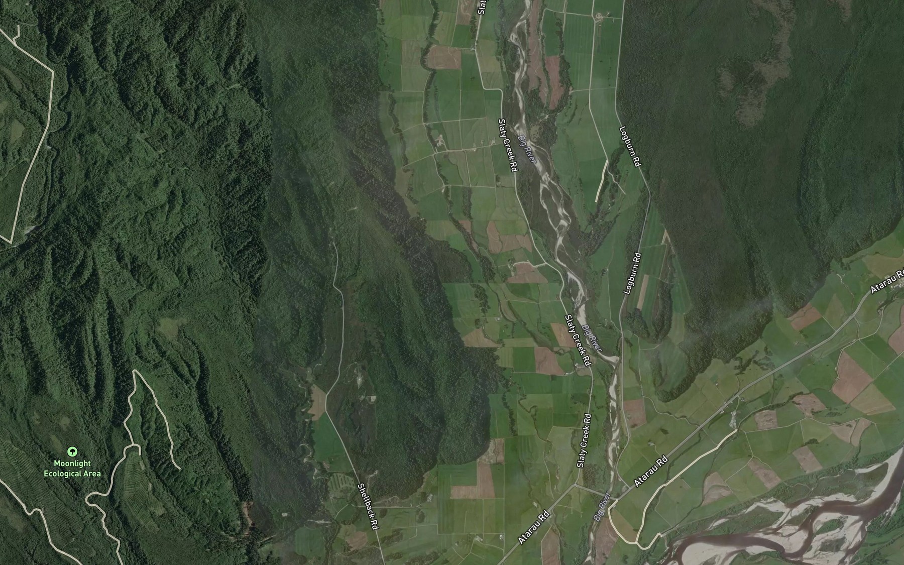 Satellite map of the Granity Creek