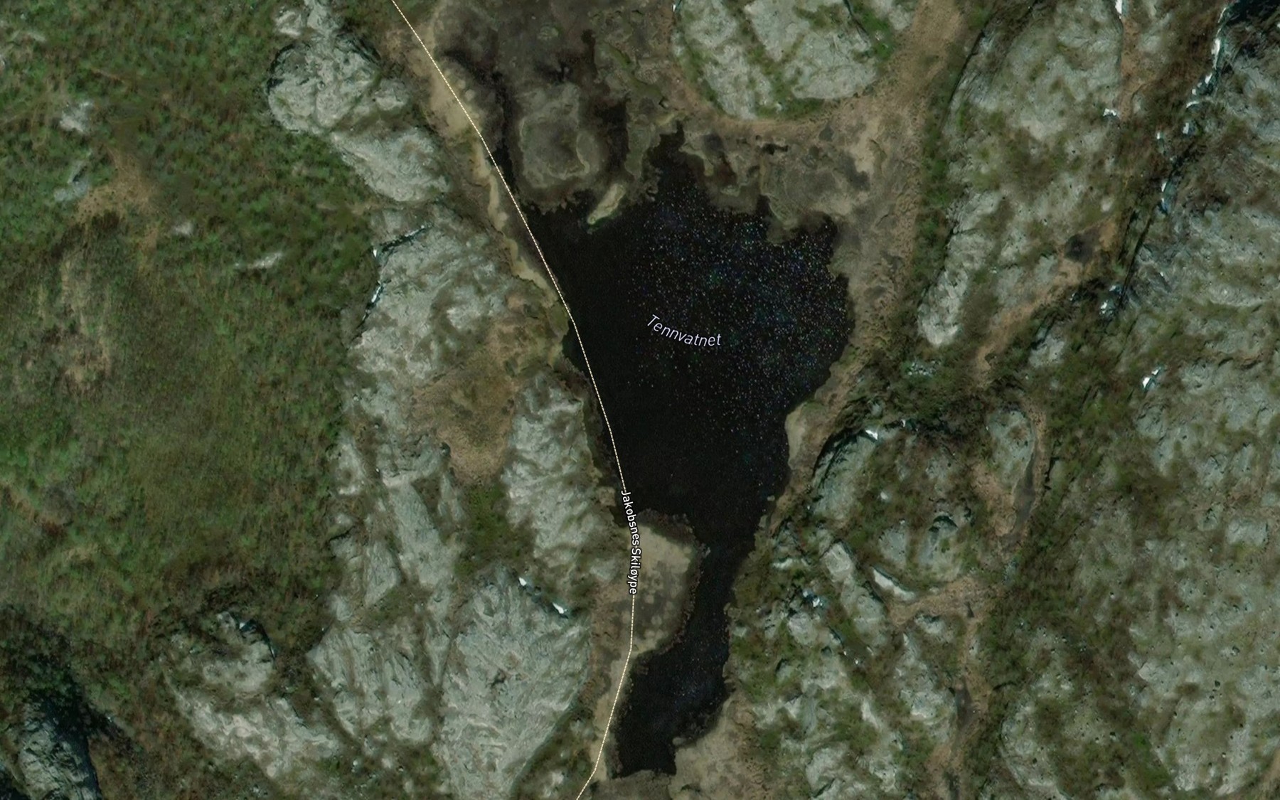 Satellite map of the Tennvatnet