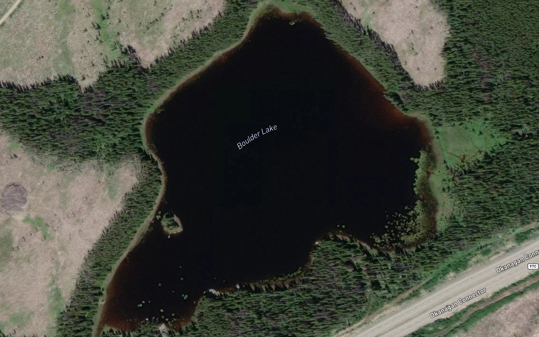 Satellite map of the Boulder Lake
