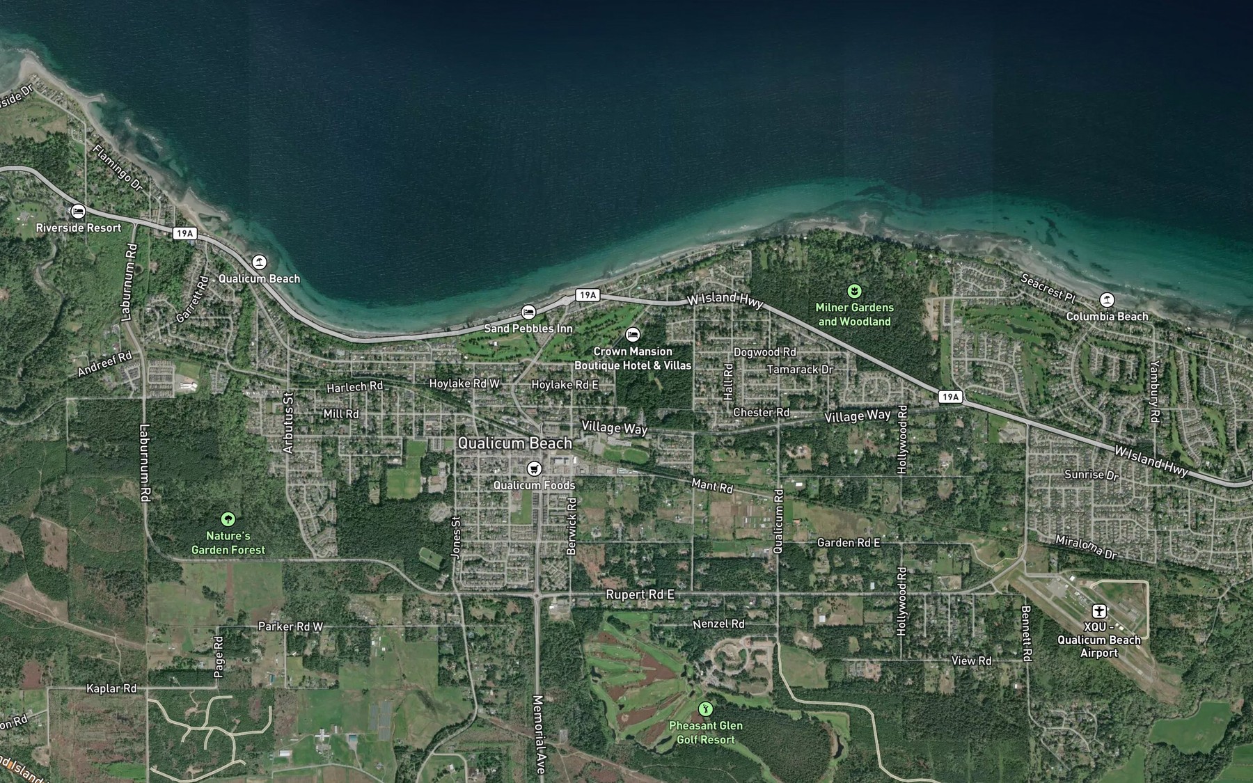 Satellite map of the Beach Creek