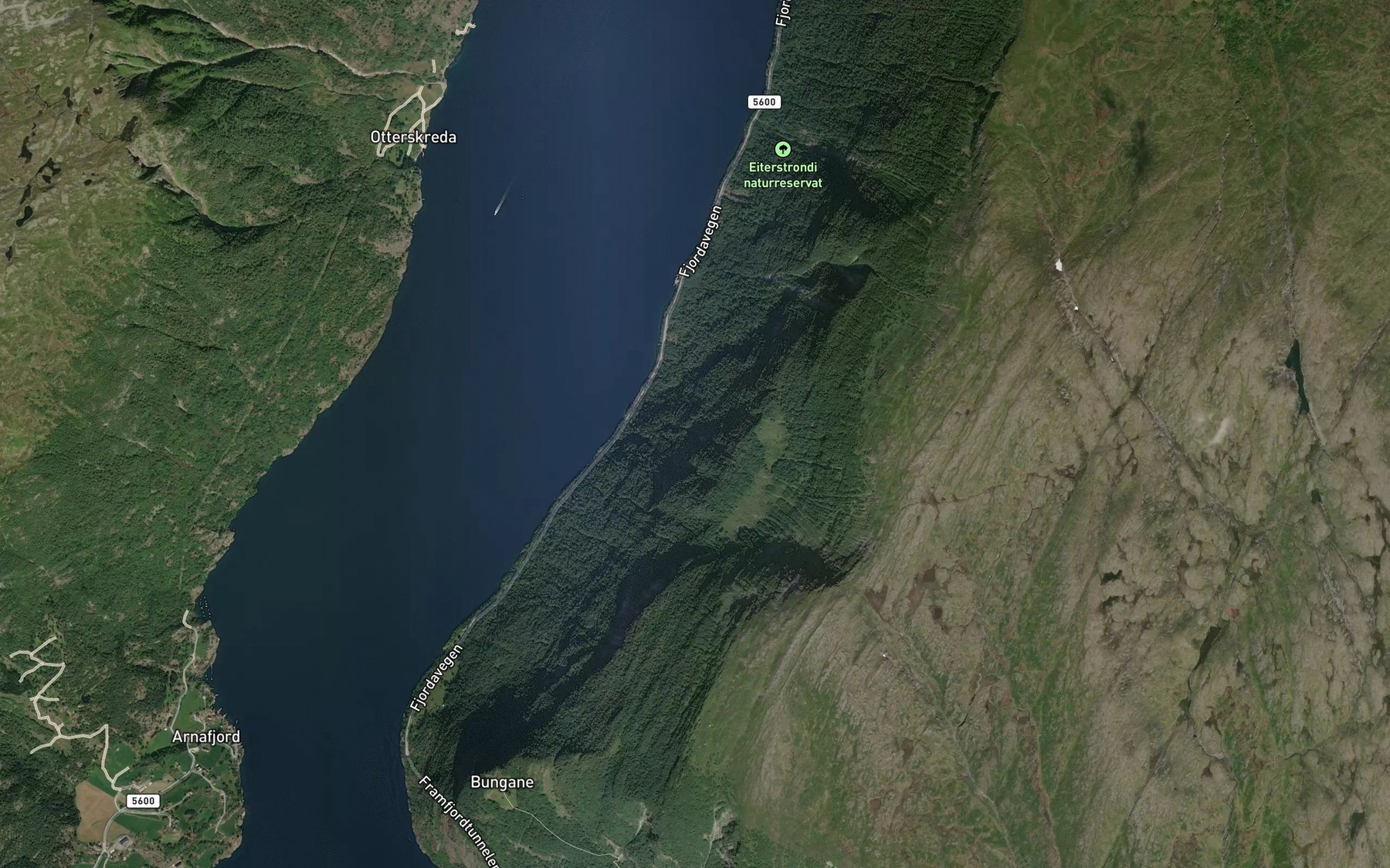 Satellite map of the Heljefossen