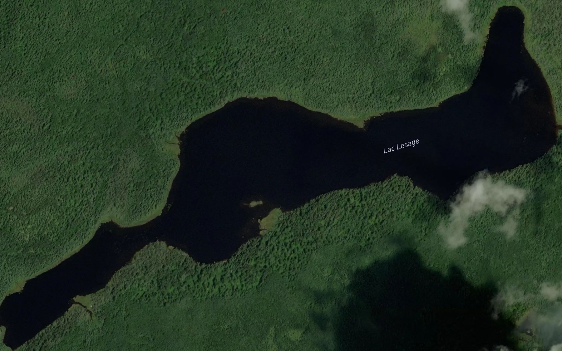 Satellite map of the Lac Lesage