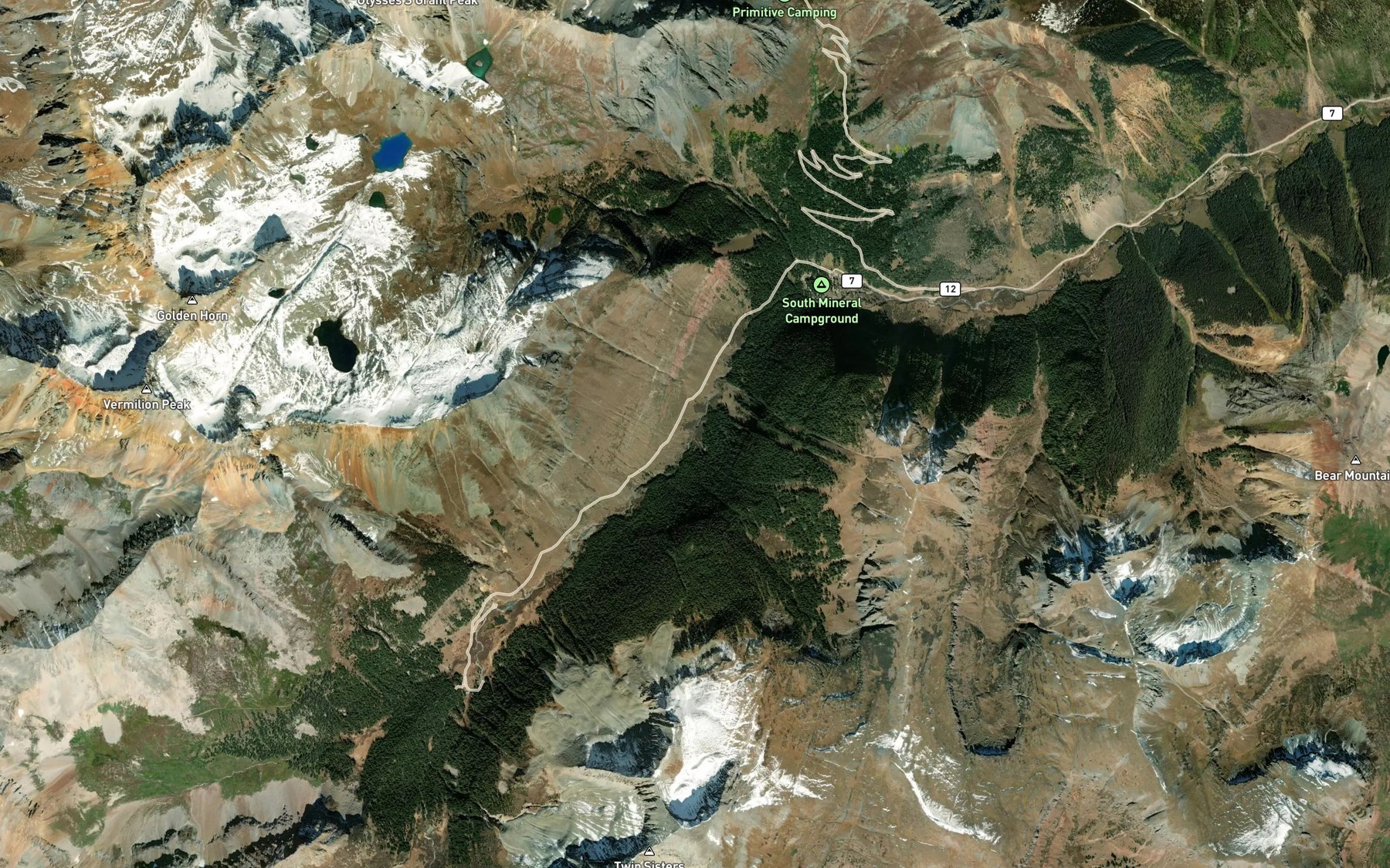 Satellite map of the Porcupine Creek