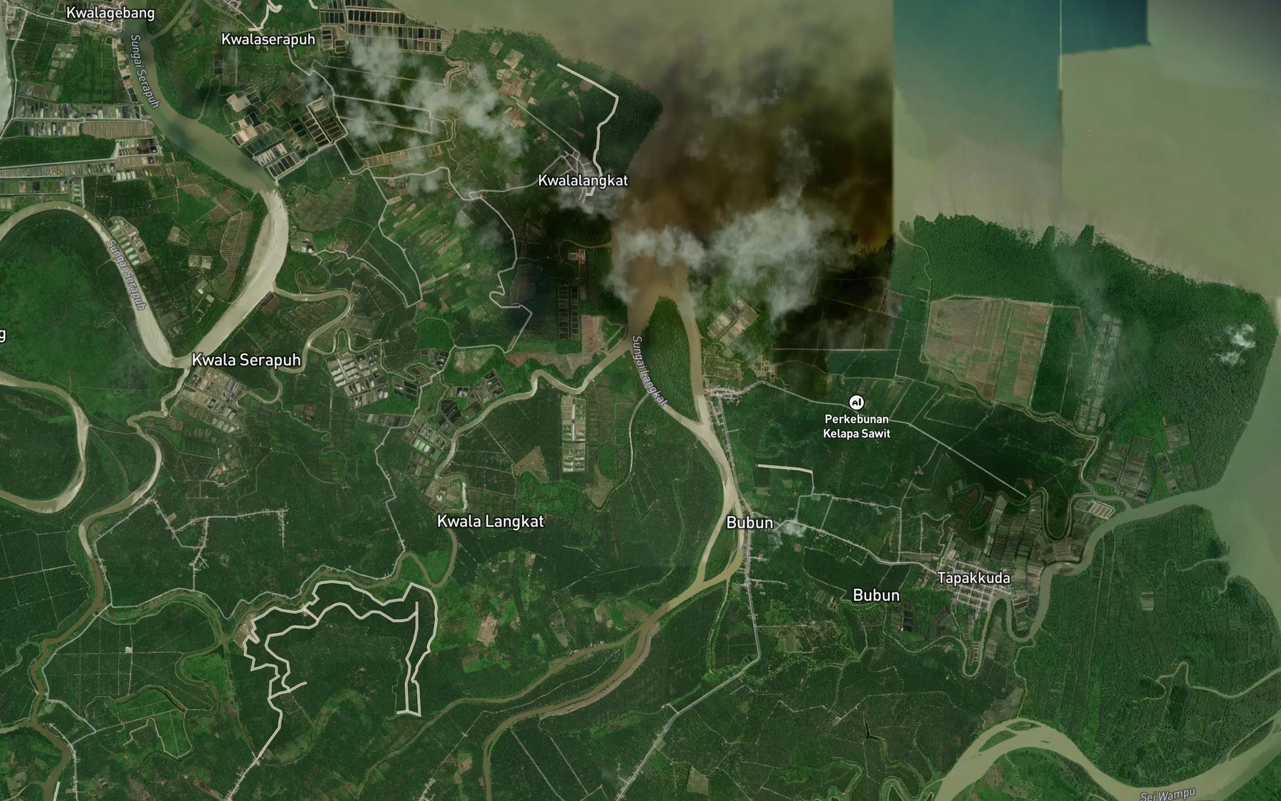 Satellite map of the Sungai Opas