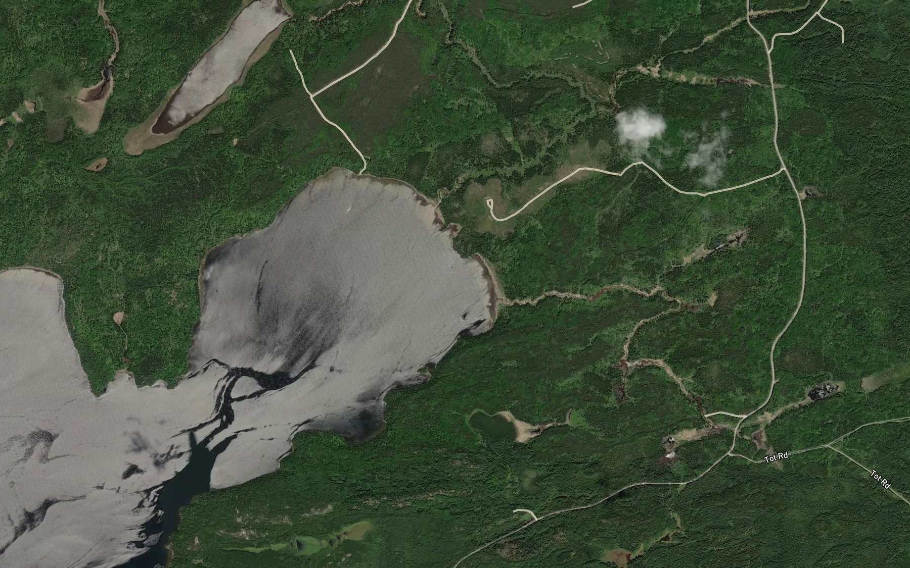 Satellite map of the Bluett Creek