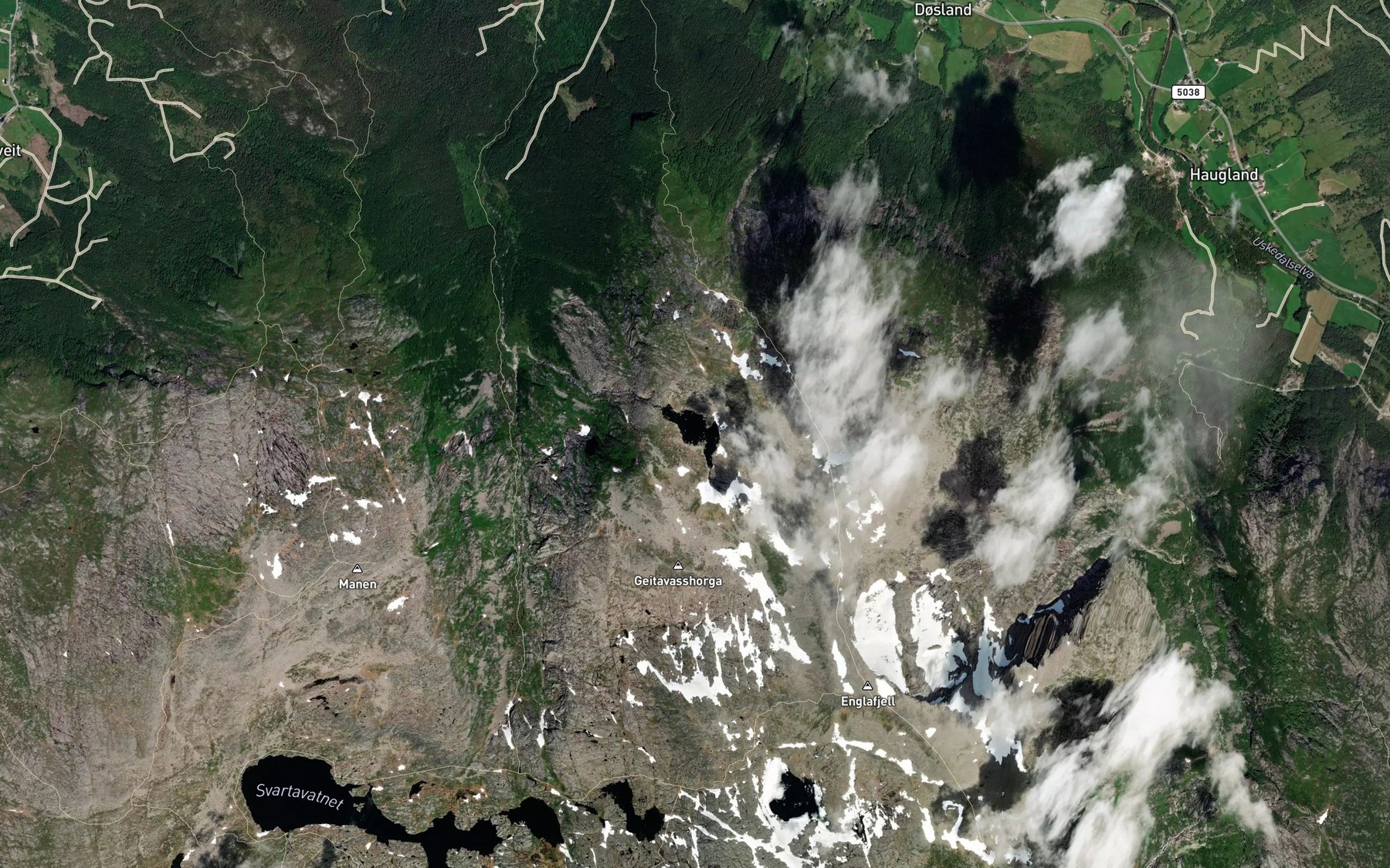Satellite map of the Geitavatnet