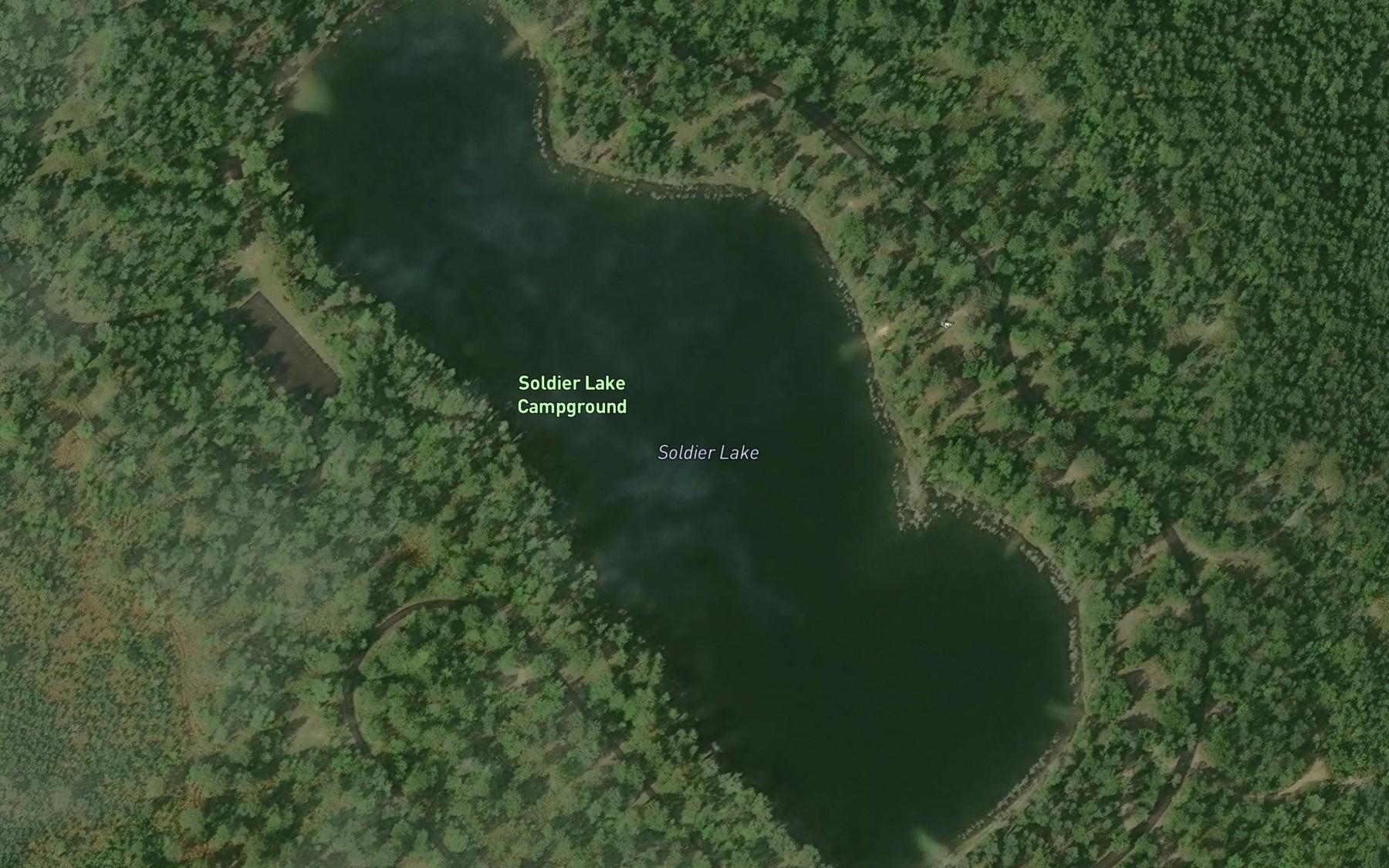 Satellite map of the Soldier Lake