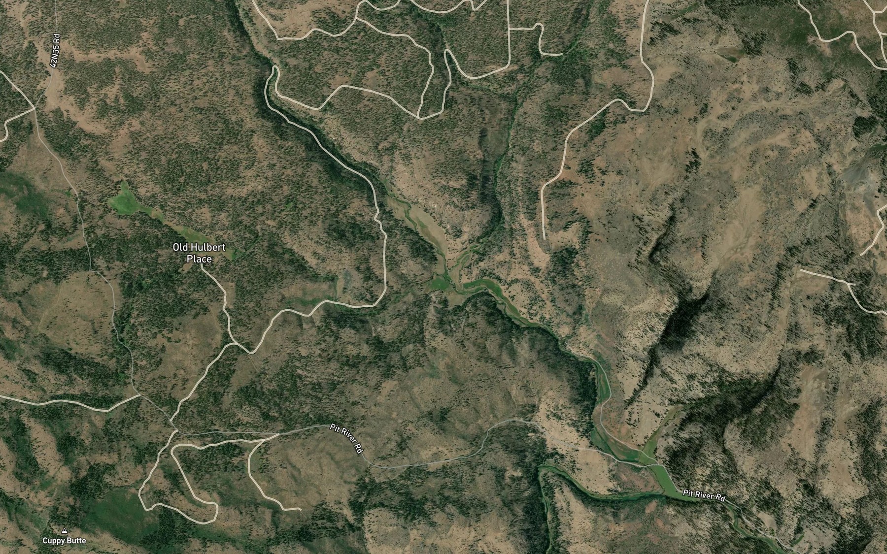 Satellite map of the Washington Creek