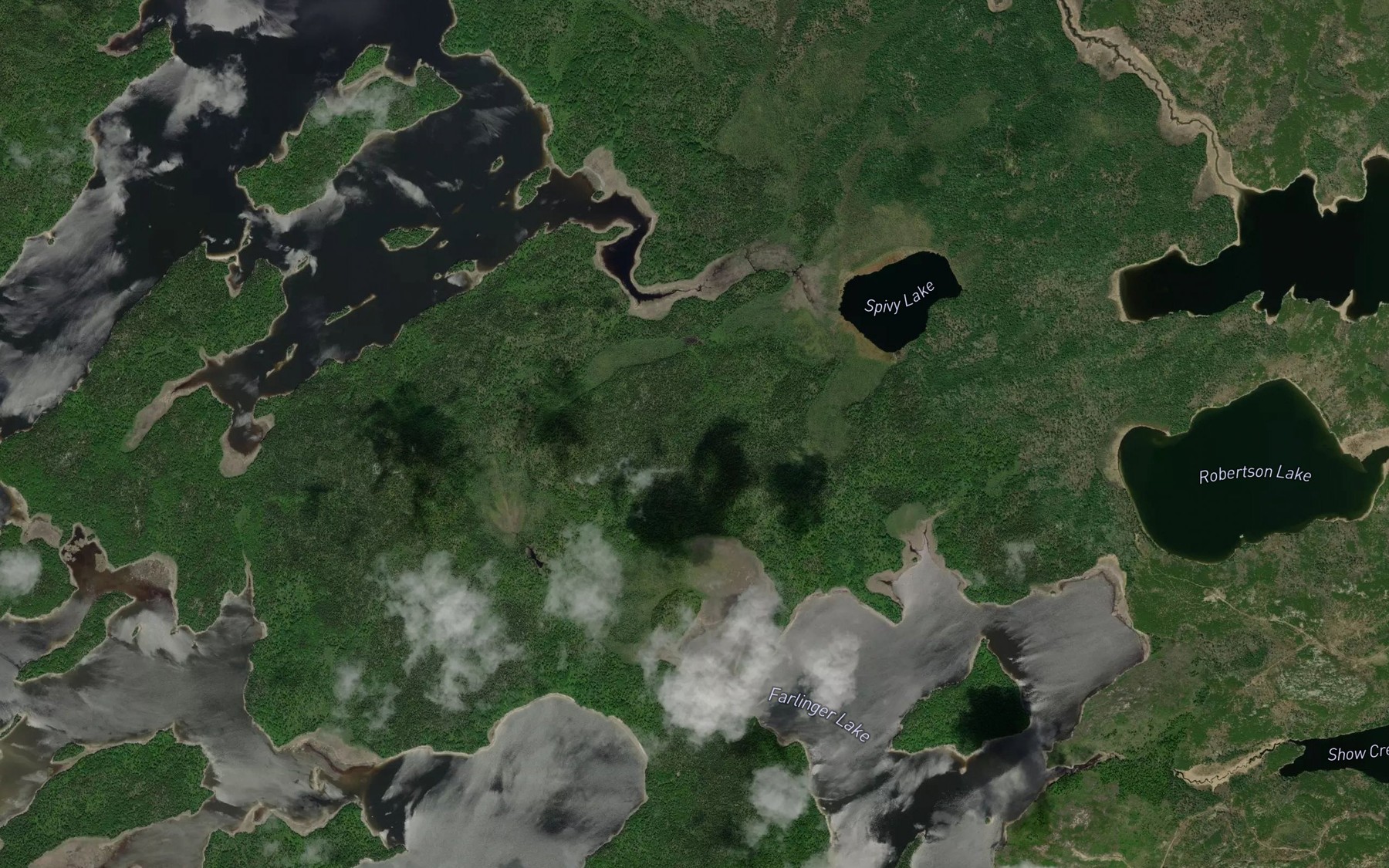 Satellite map of the Spivy Creek