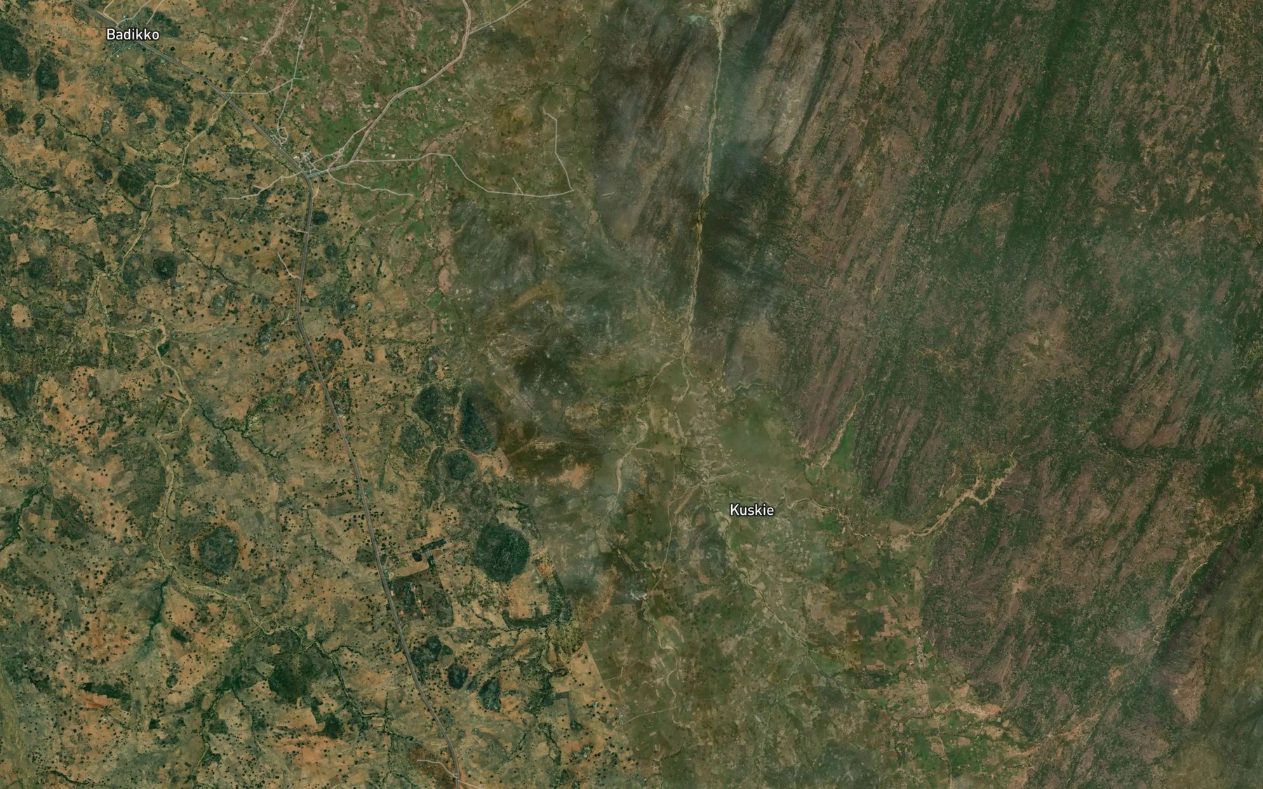 Satellite map of the River Gora