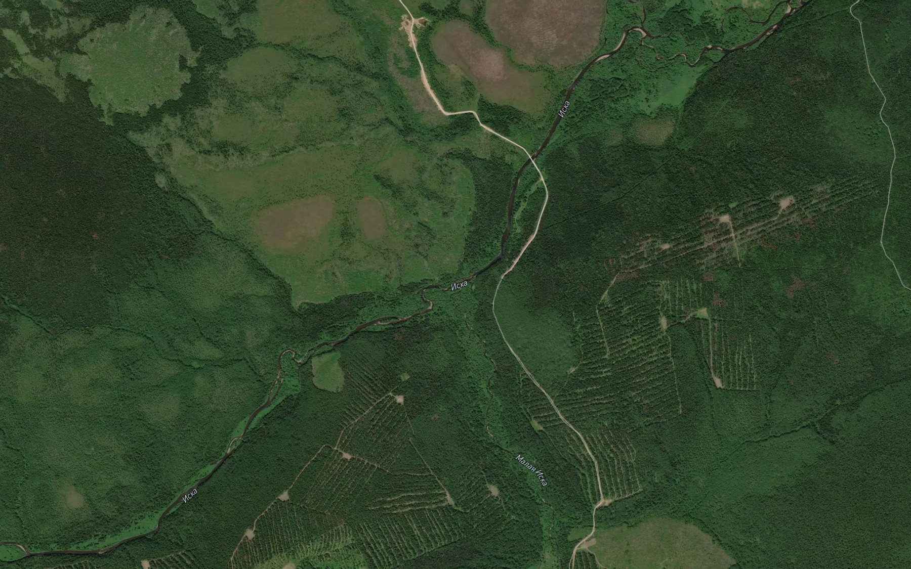 Satellite map of the Bol'shaya Iska