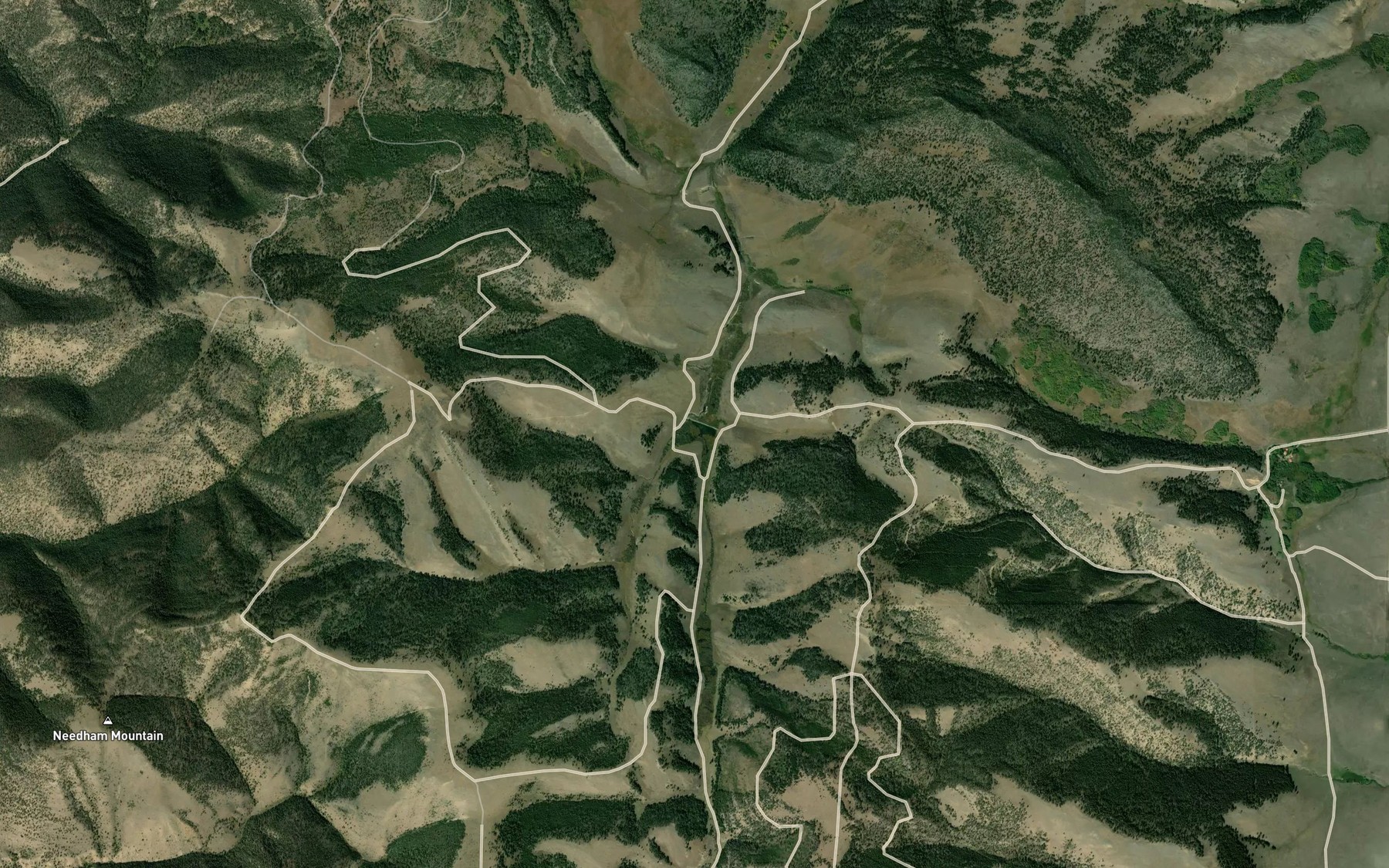 Satellite map of the Rocker Creek