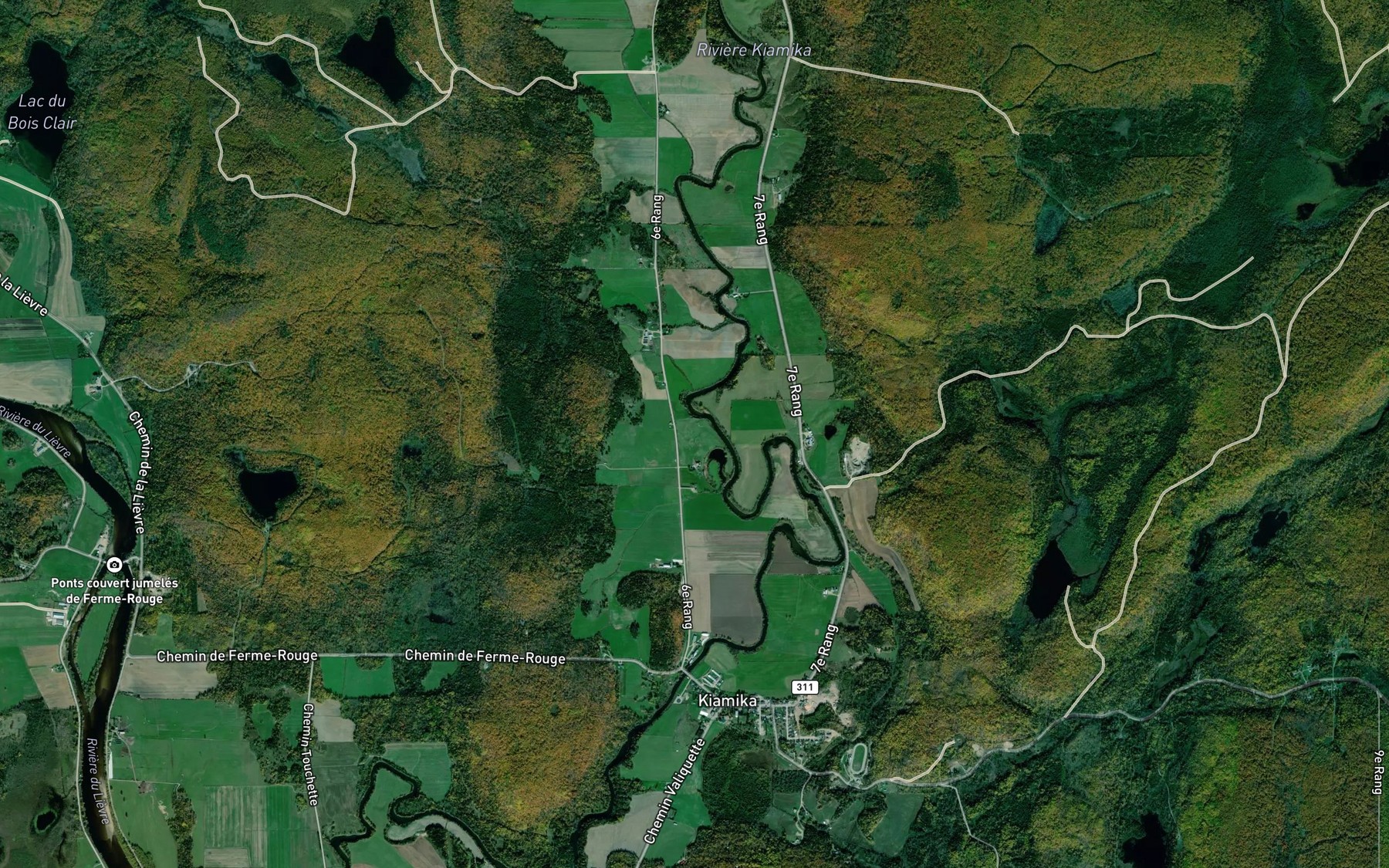 Satellite map of the Cours d'eau Saint-Jean