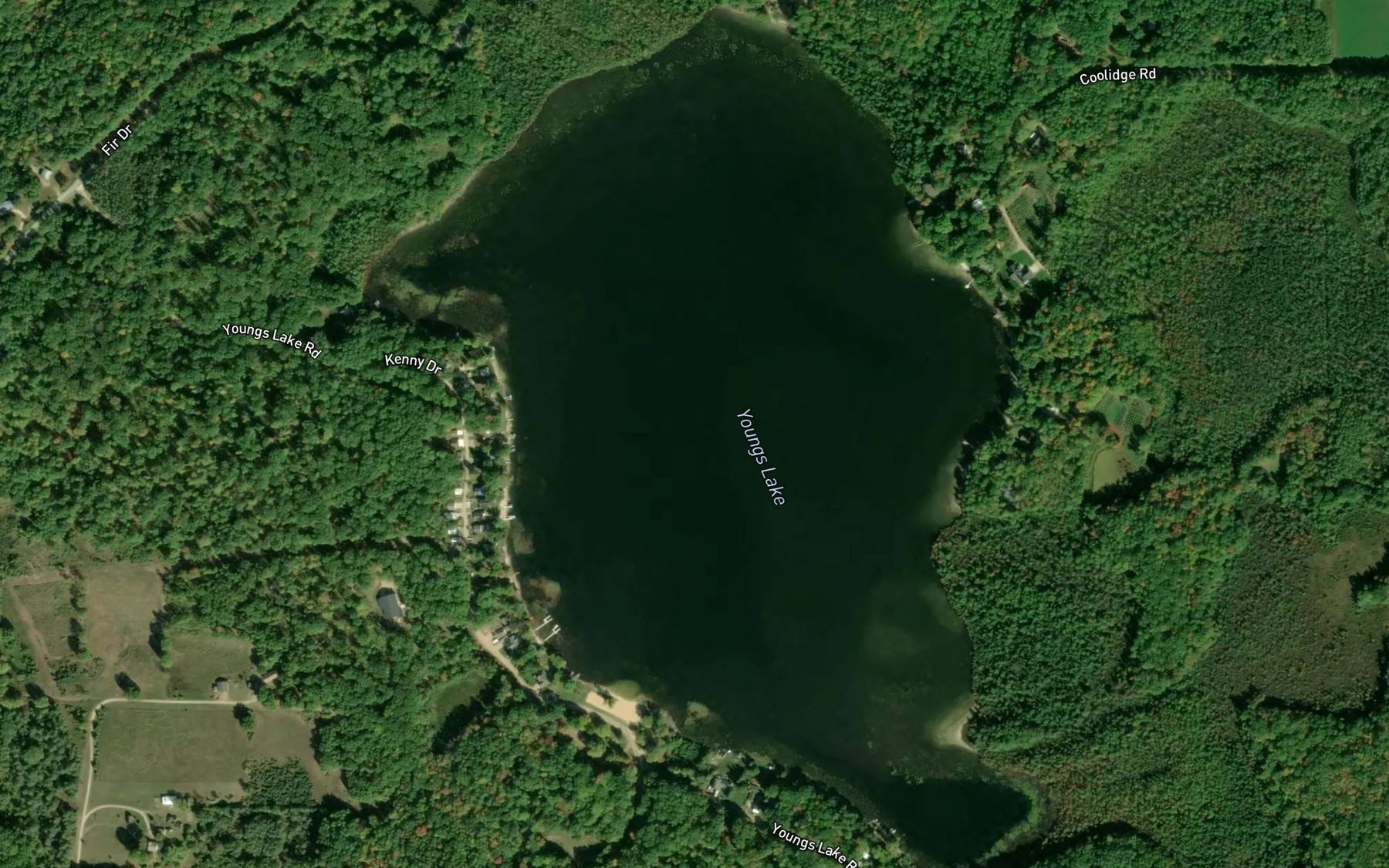Satellite map of the Youngs Lake