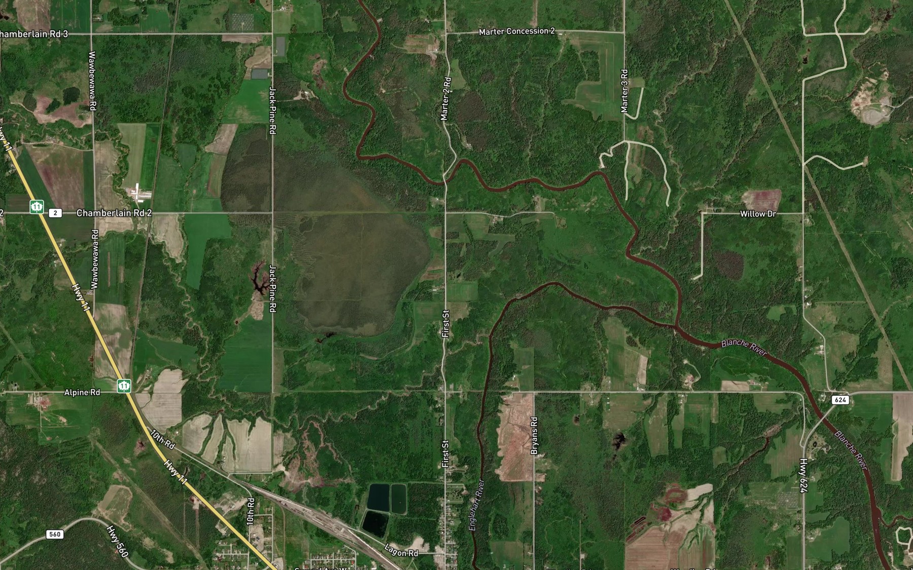 Satellite map of the Crocodile Creek