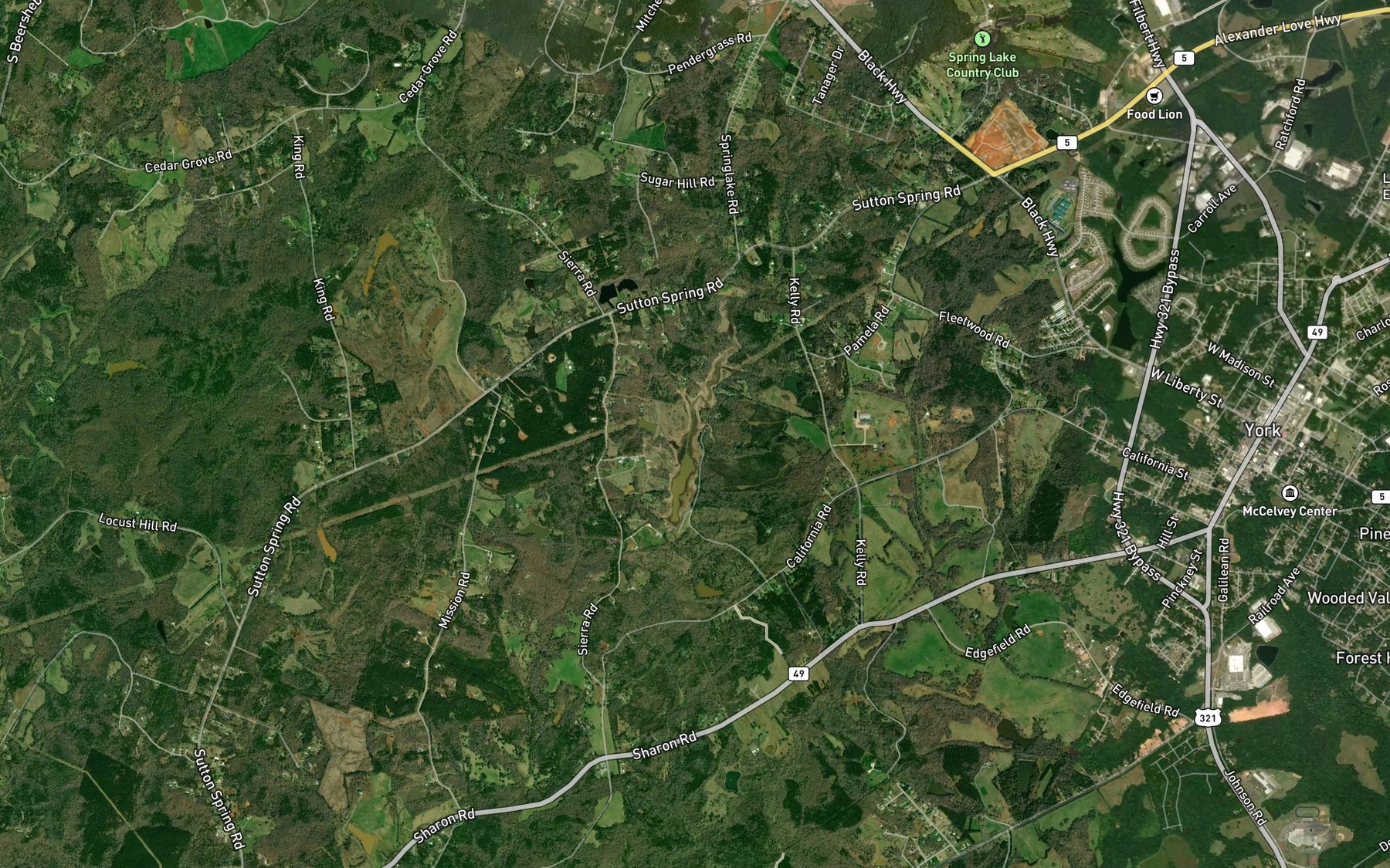 Satellite map of the Caldwell Lake