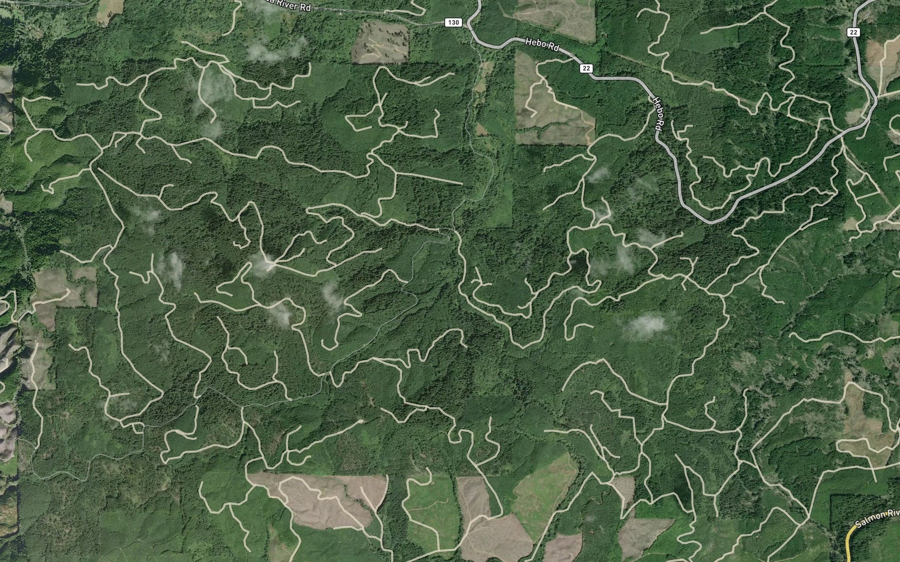 Satellite map of the Hiack Creek