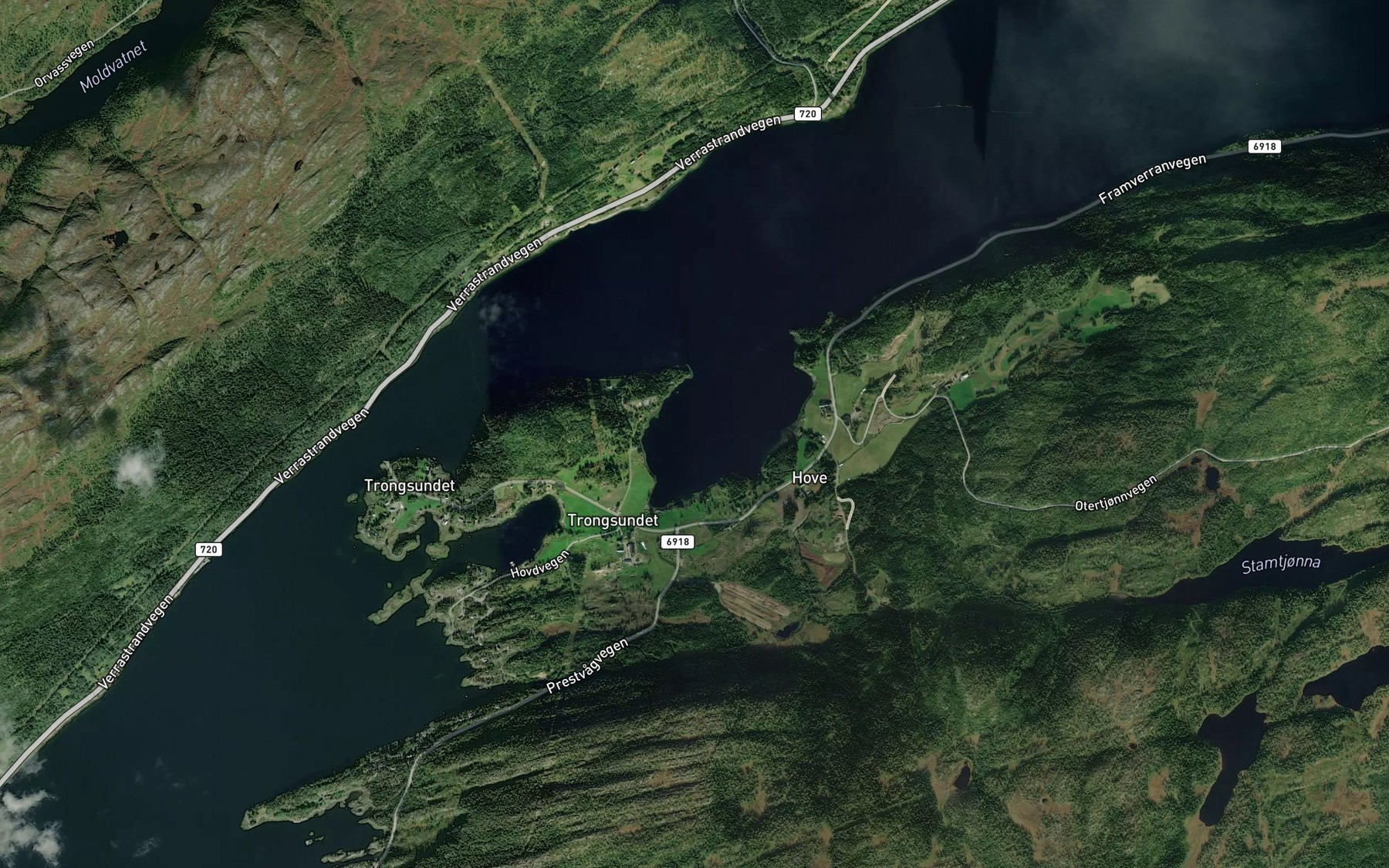 Satellite map of the Hovdvagen