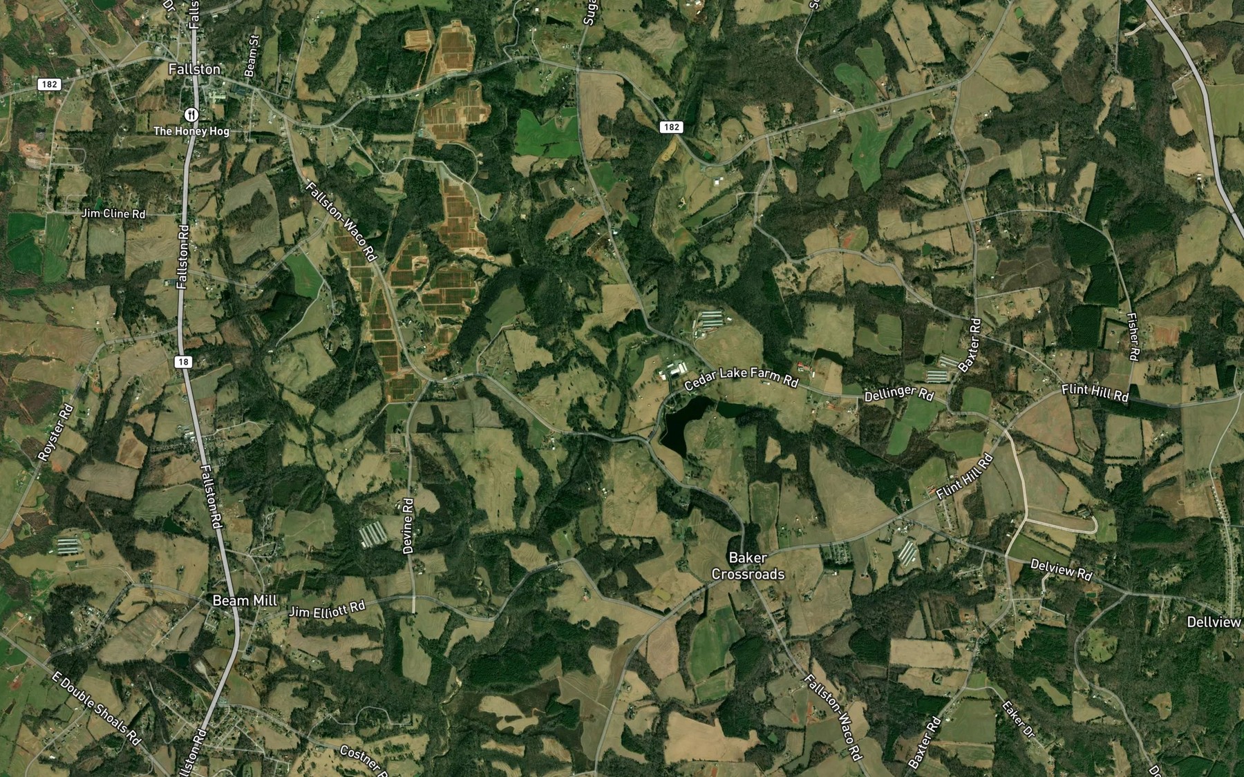 Satellite map of the Little Buffalo Creek