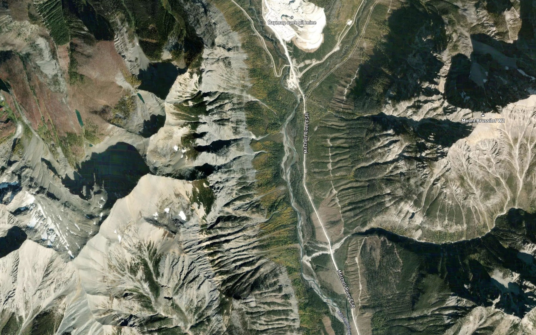 Satellite map of the Assiniboine Creek