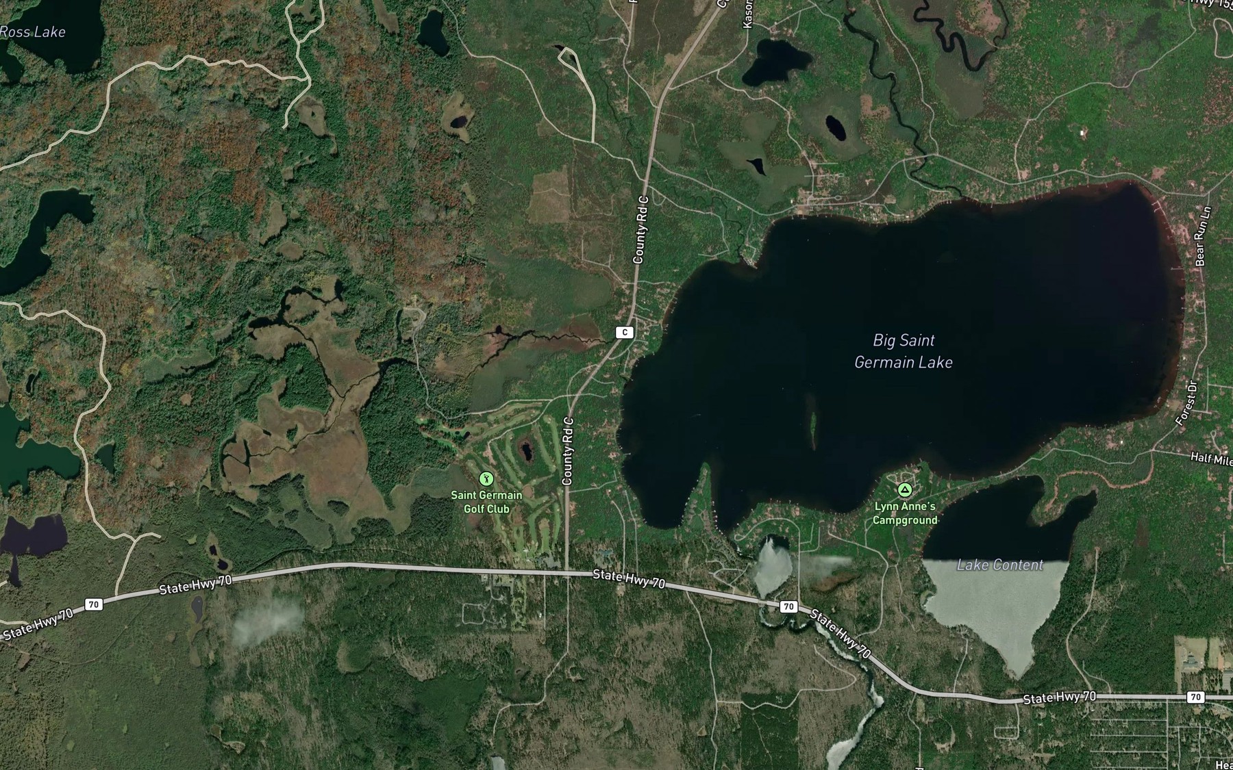 Satellite map of the Mud Creek