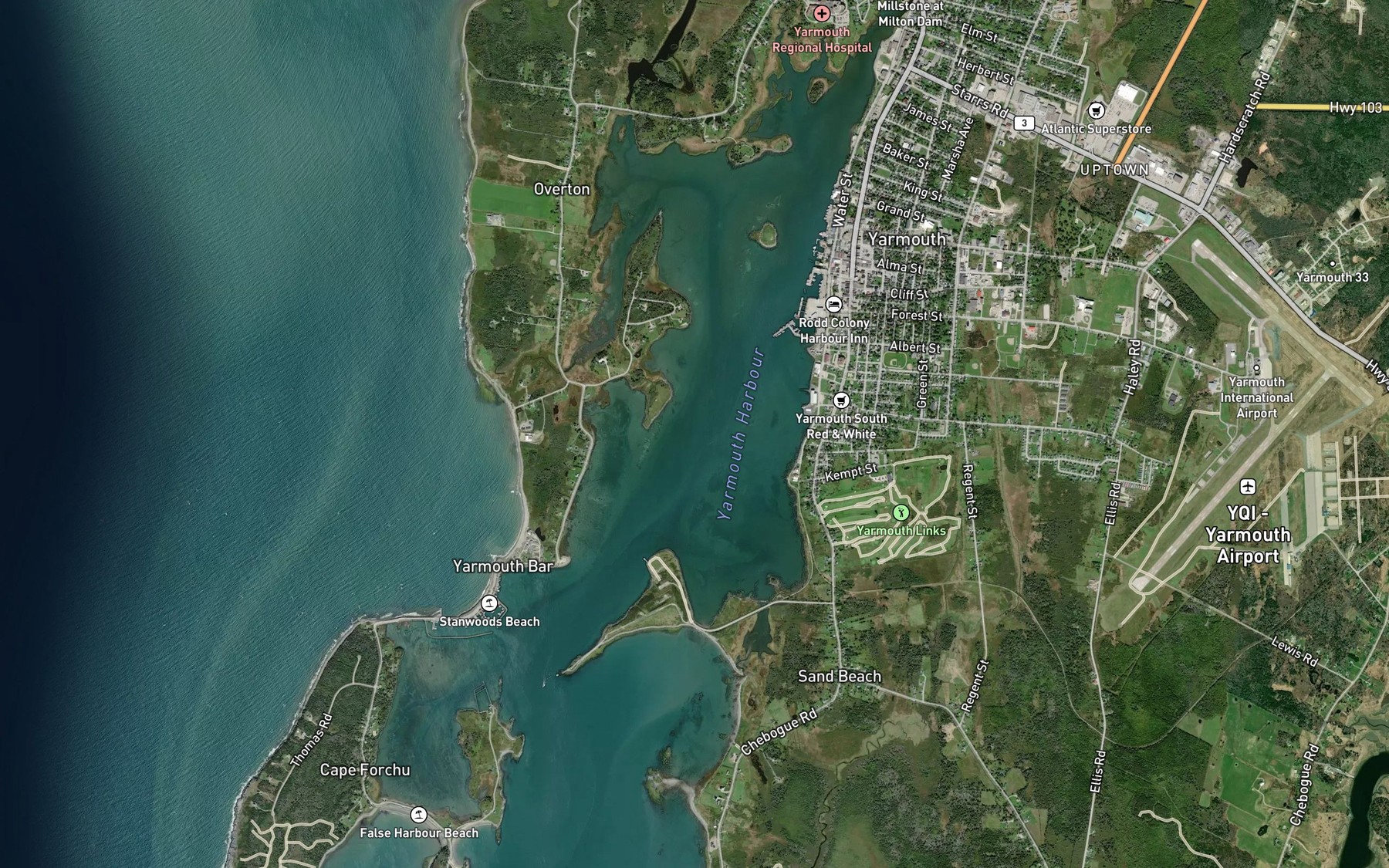 Satellite map of the Main Channel