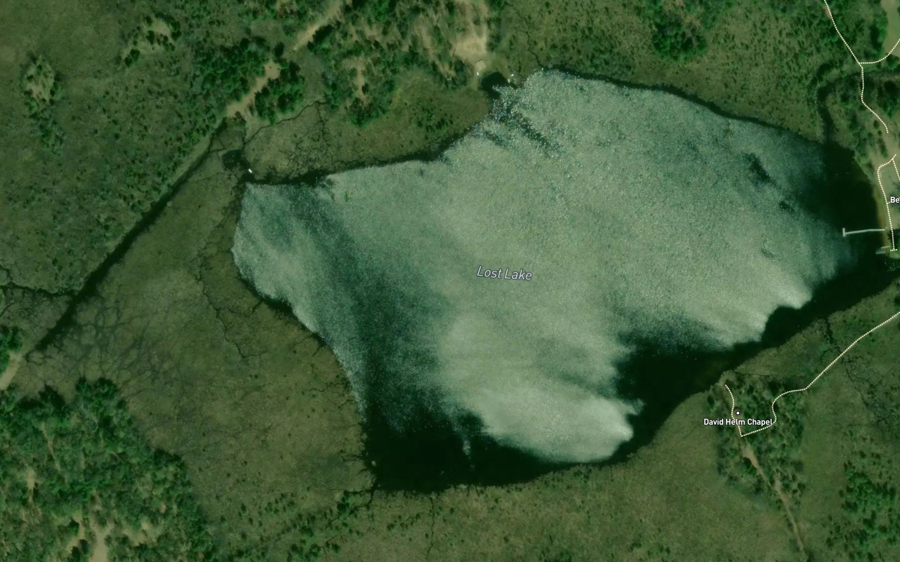Satellite map of the Lost Lake
