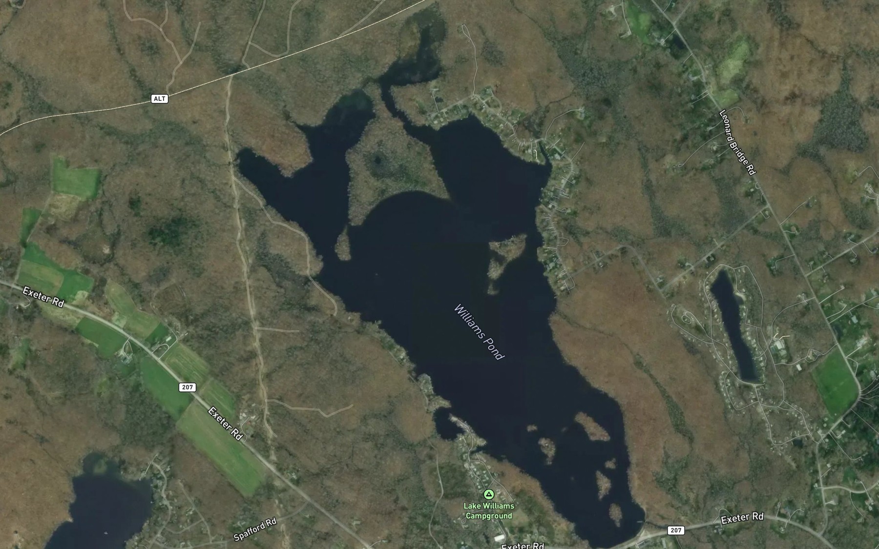 Satellite map of the Williams Pond