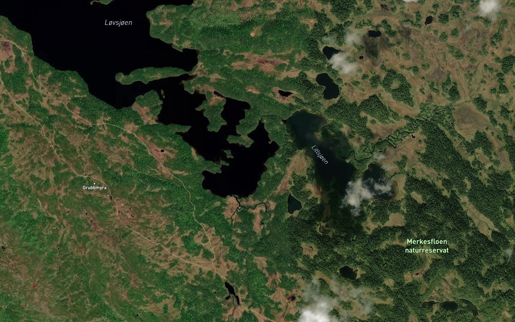 Satellite map of the Midtisjoen