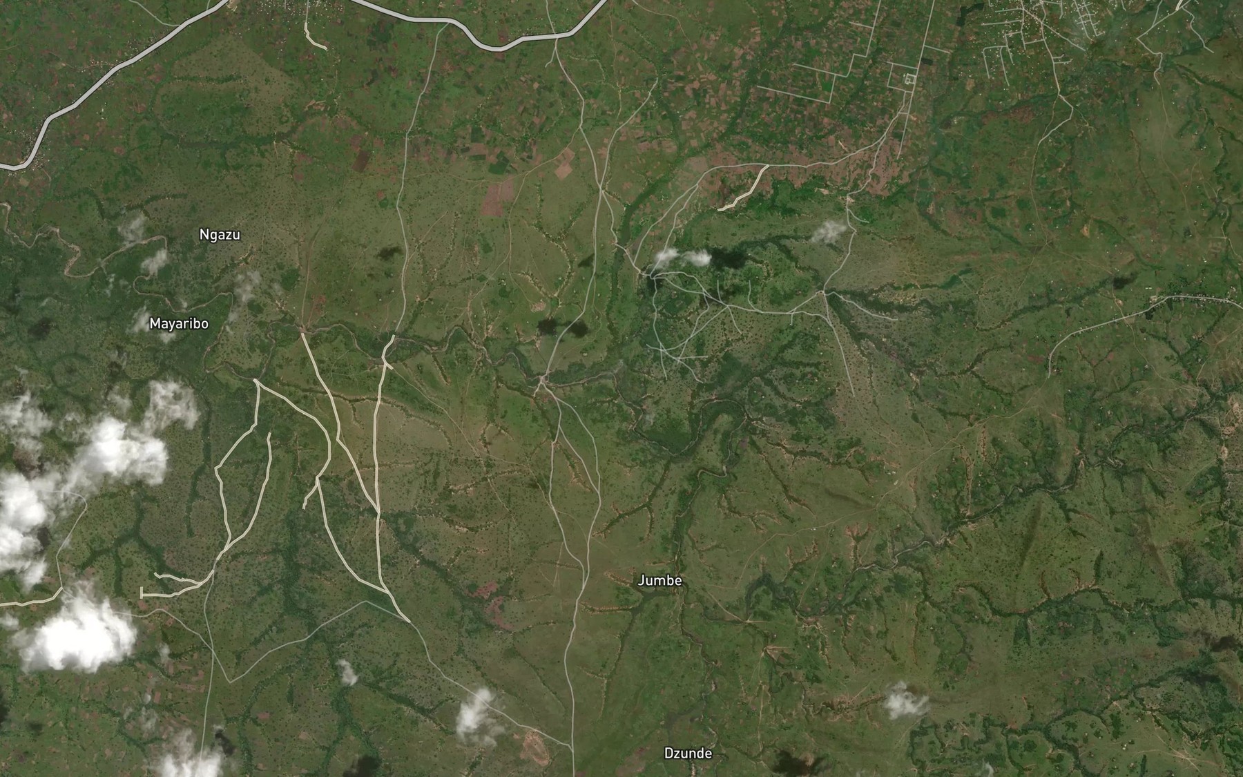 Satellite map of the Bugu