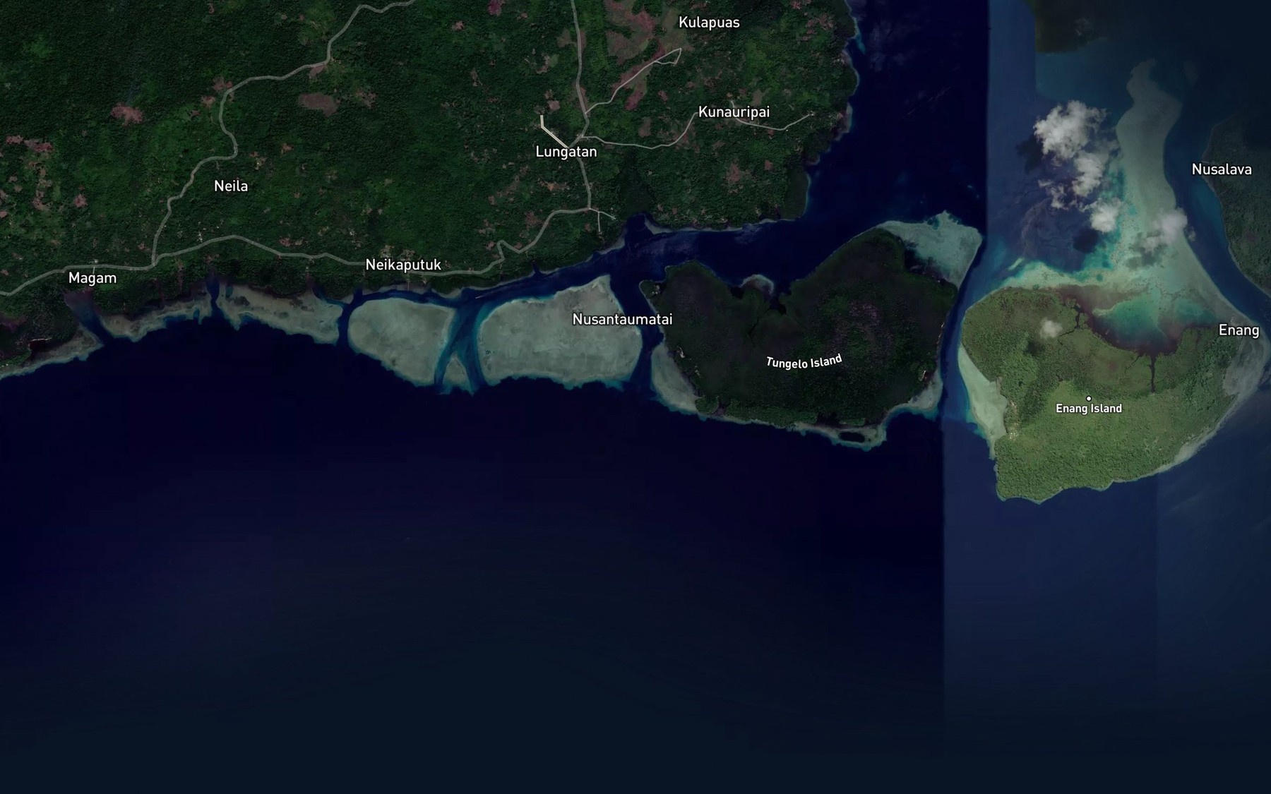 Satellite map of the Mascot Channel