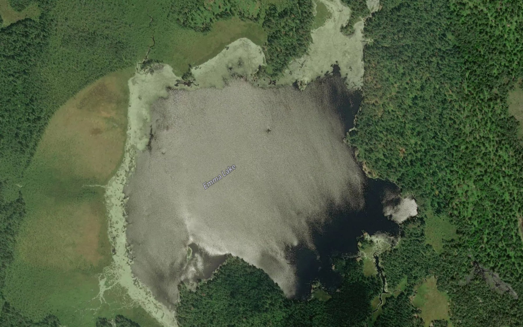 Satellite map of the Emma Lake