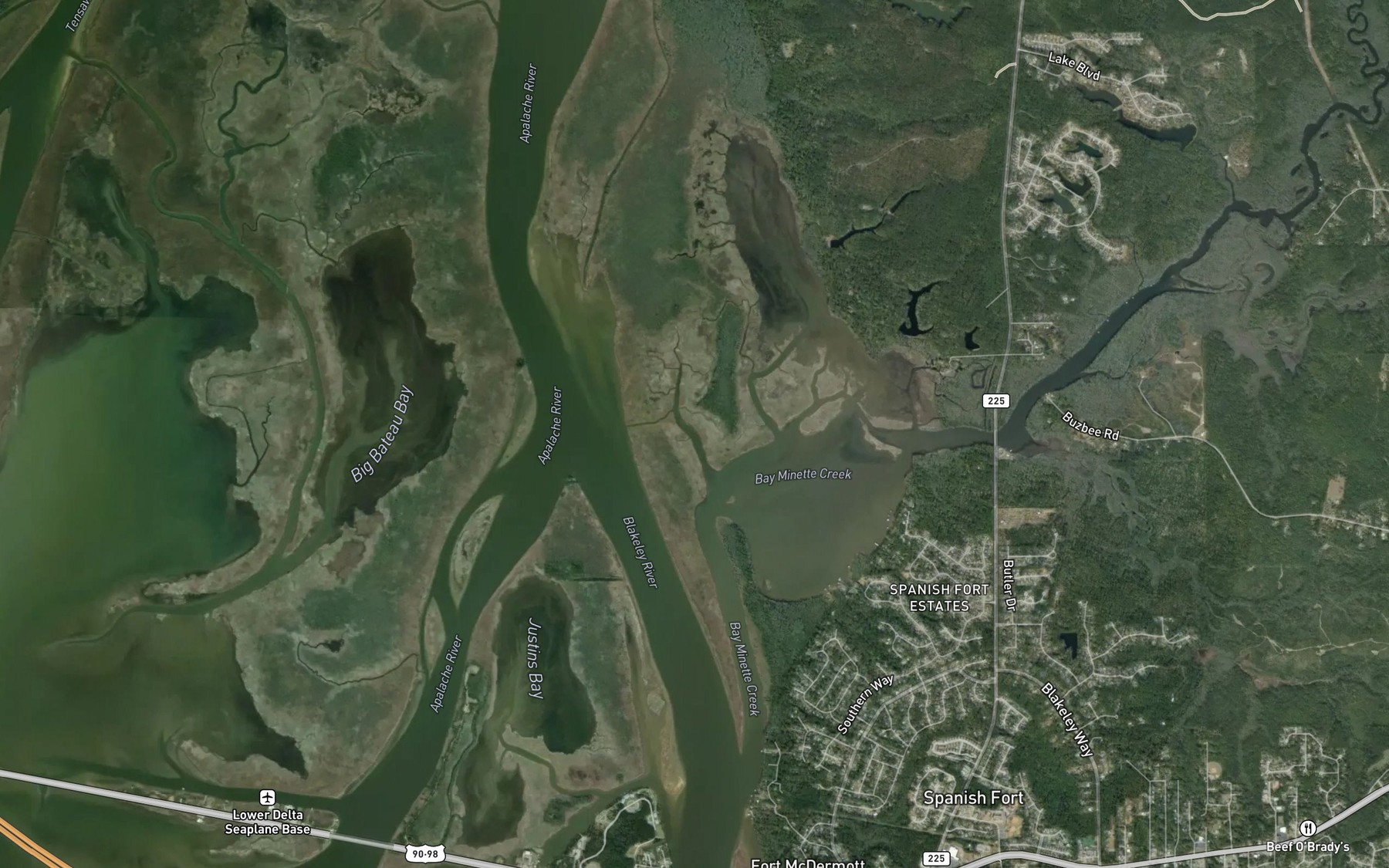 Satellite map of the Yancey Bay