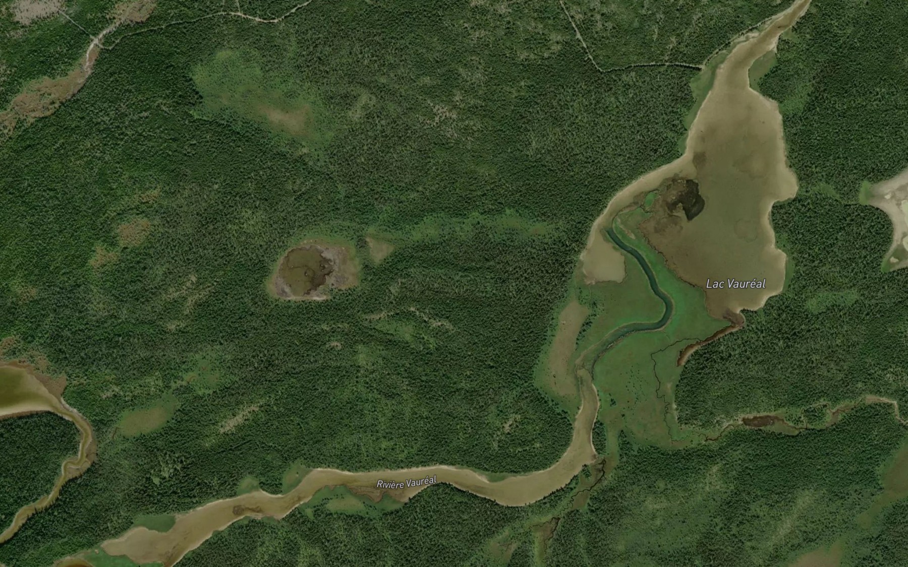 Satellite map of the Lac Vaureal