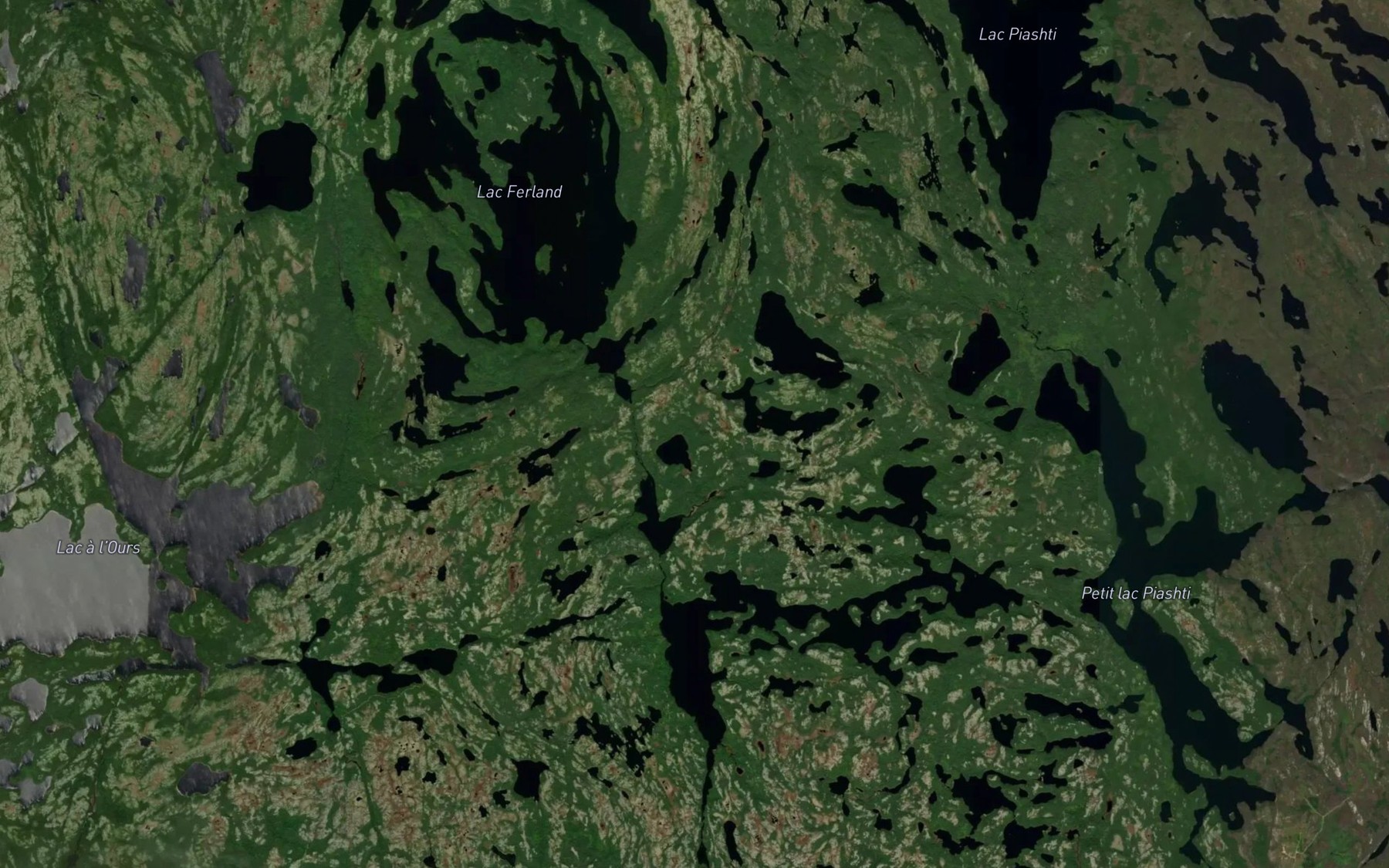 Satellite map of the Lac Ferland