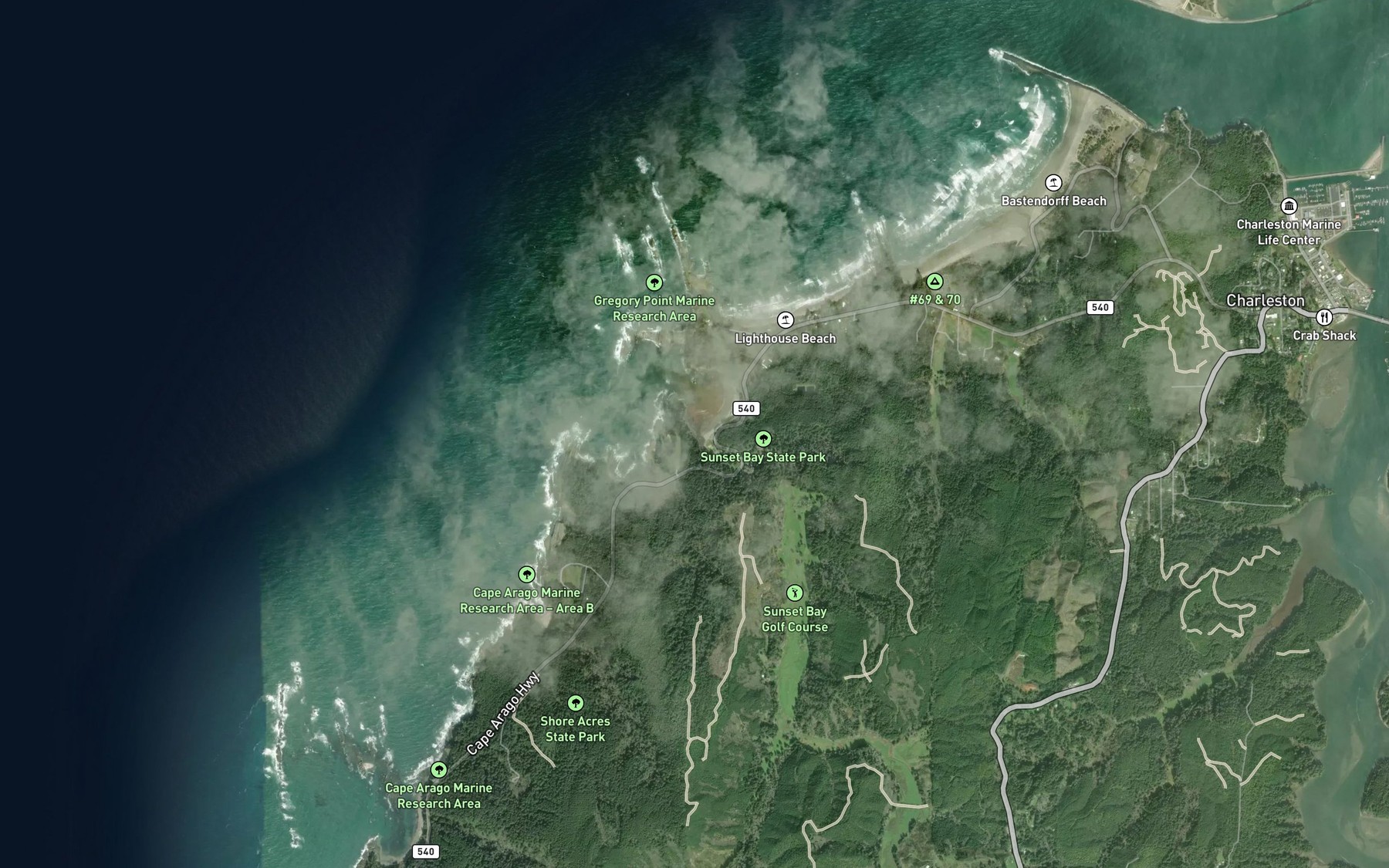 Satellite map of the Big Creek