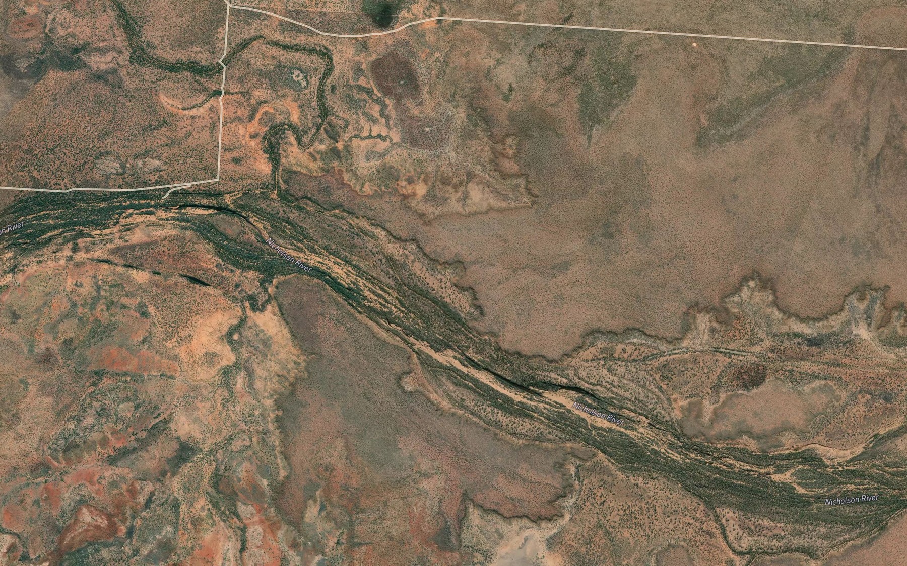 Satellite map of the Hedleys Creek