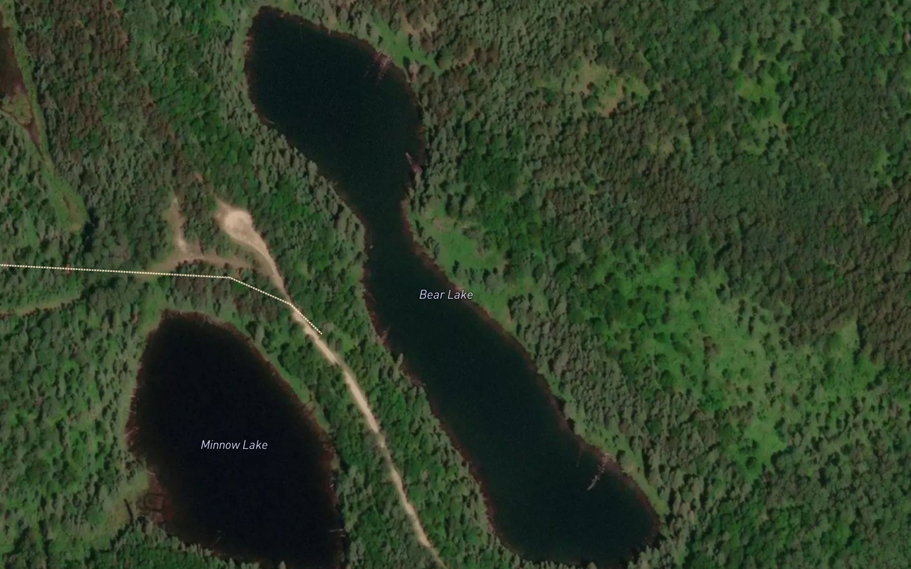 Satellite map of the Bear Lake