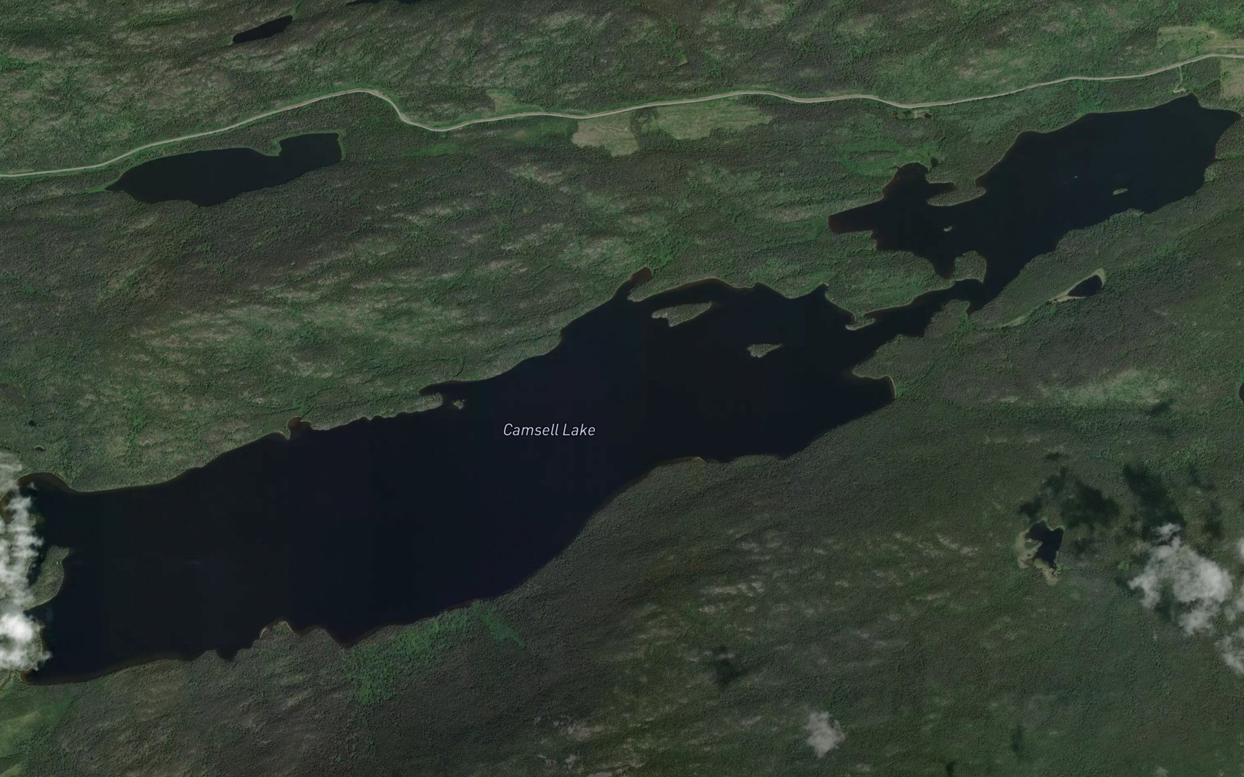 Satellite map of the Camsell Lake