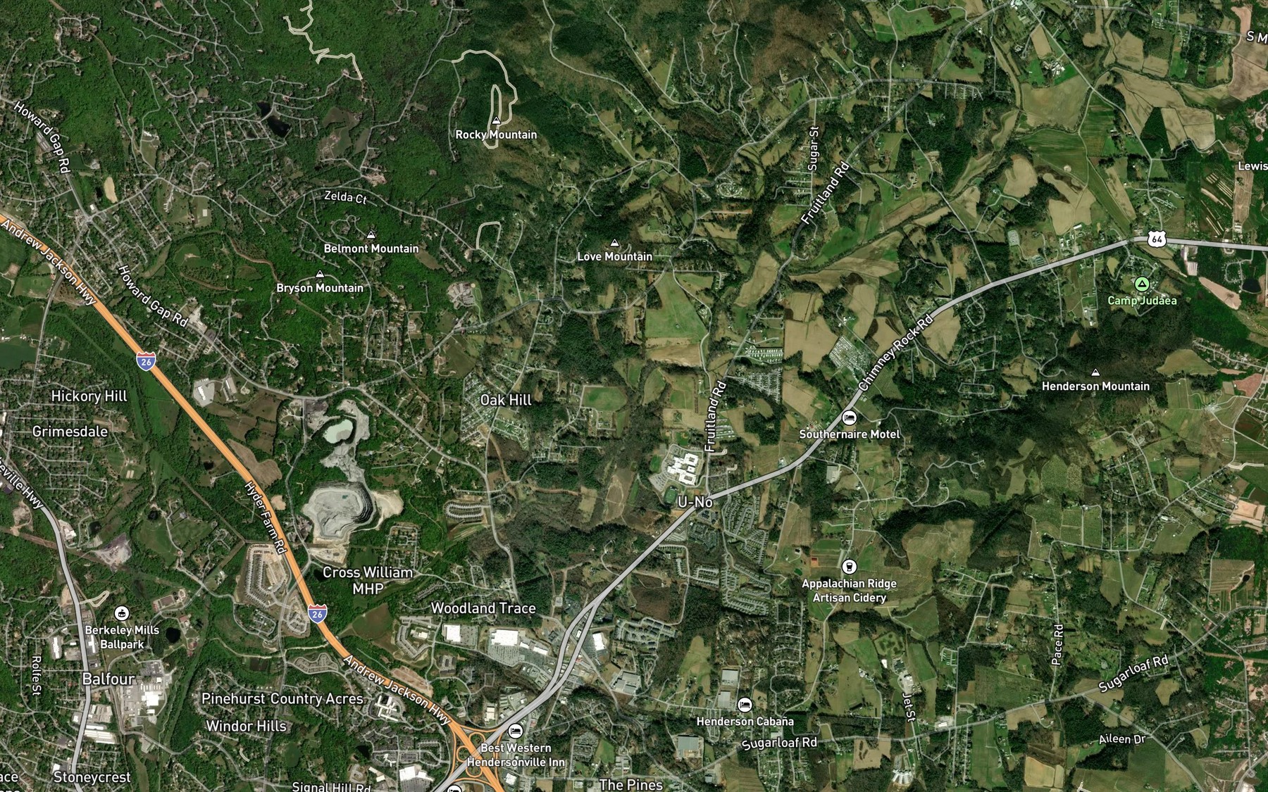 Satellite map of the Phillips Branch