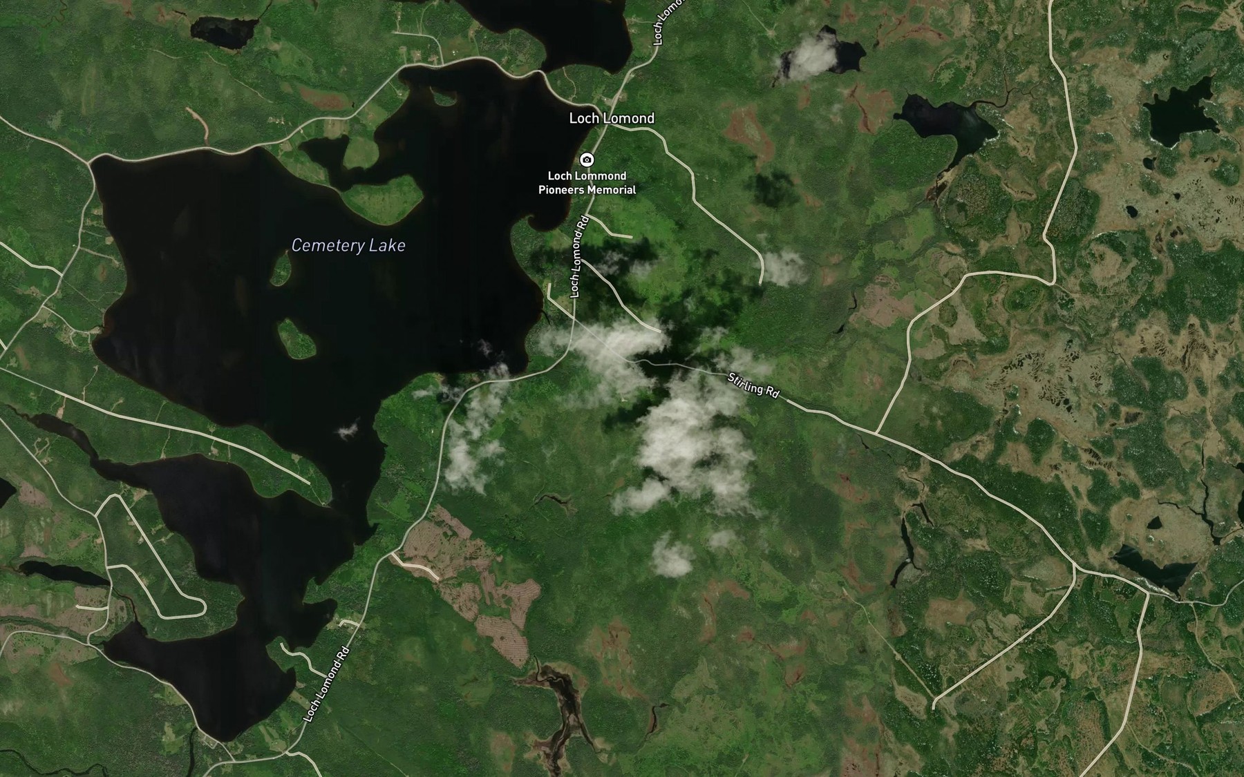Satellite map of the Kates Brook
