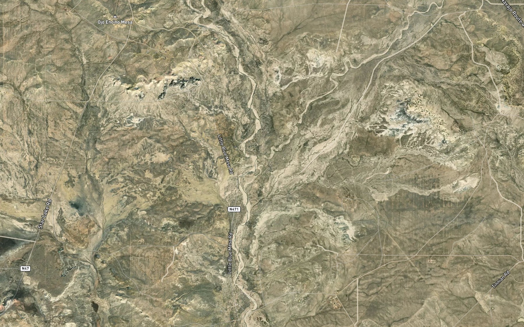 Satellite map of the Penistaja Arroyo