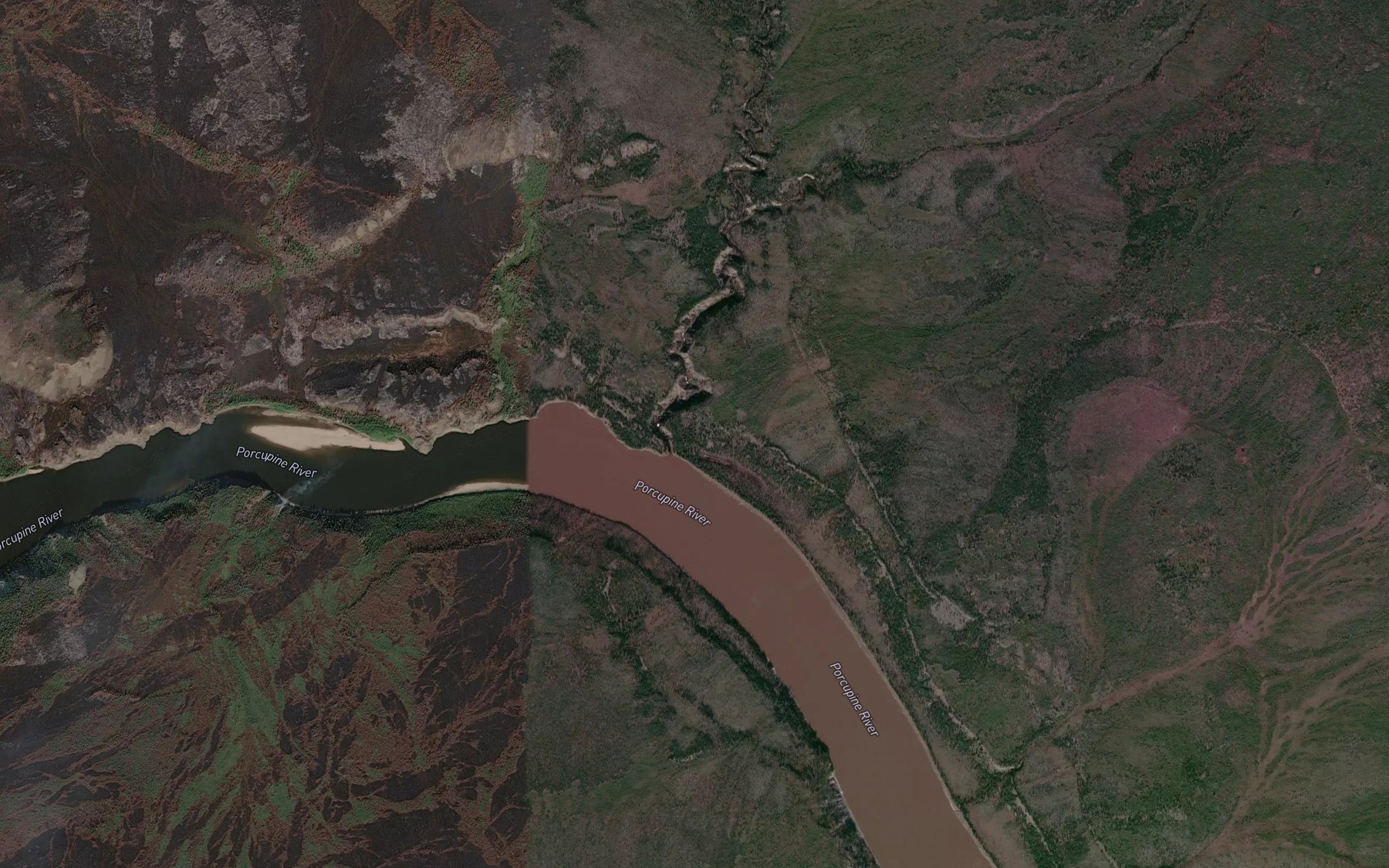 Satellite map of the Howling Dog Creek