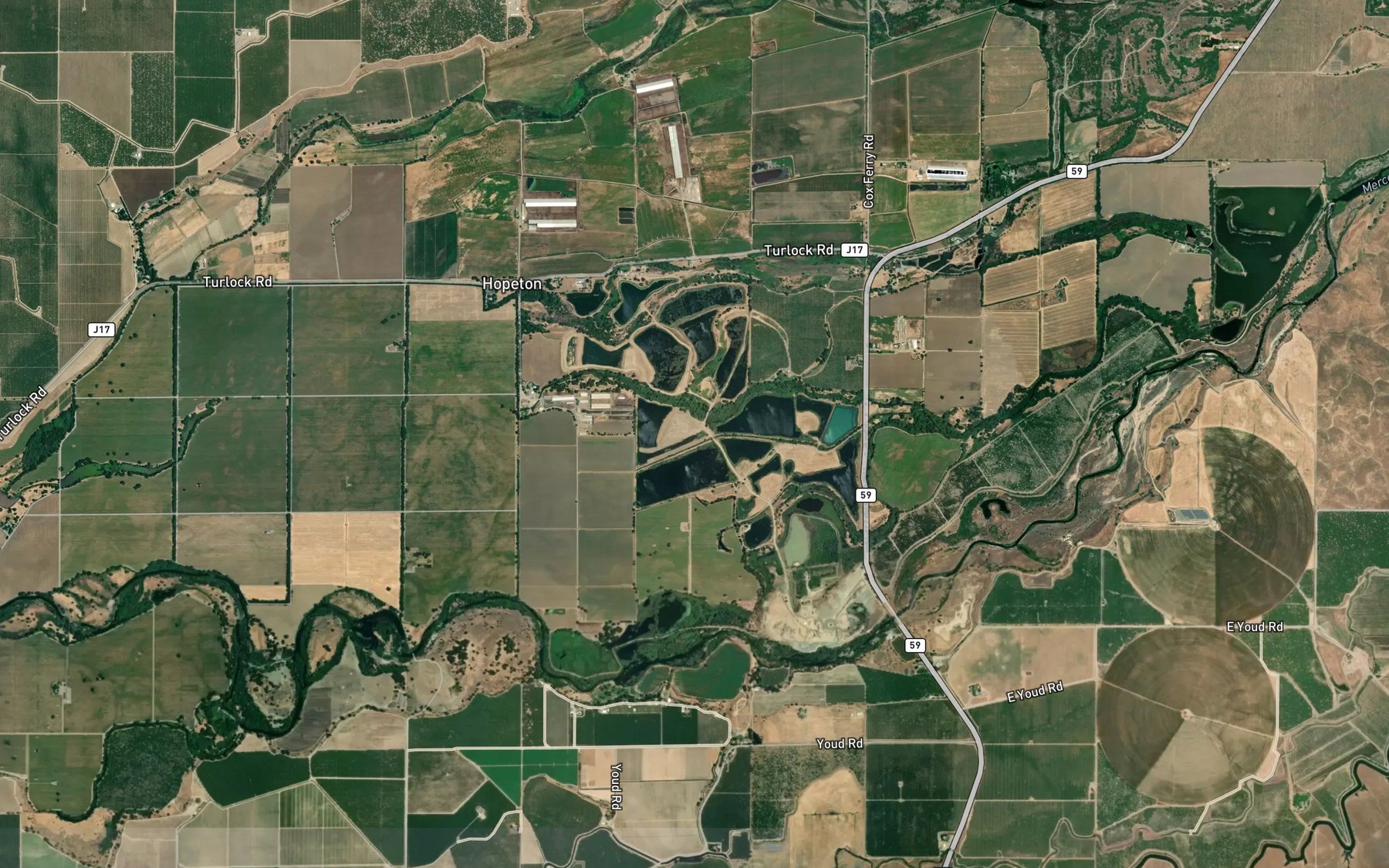 Satellite map of the Cowell Ditch