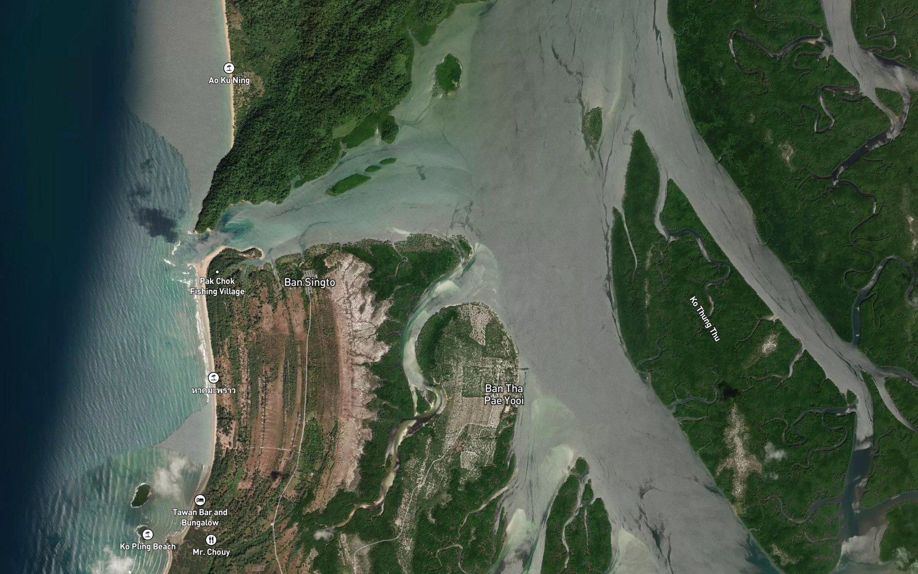 Satellite map of the Khlong Bang Cho Lek