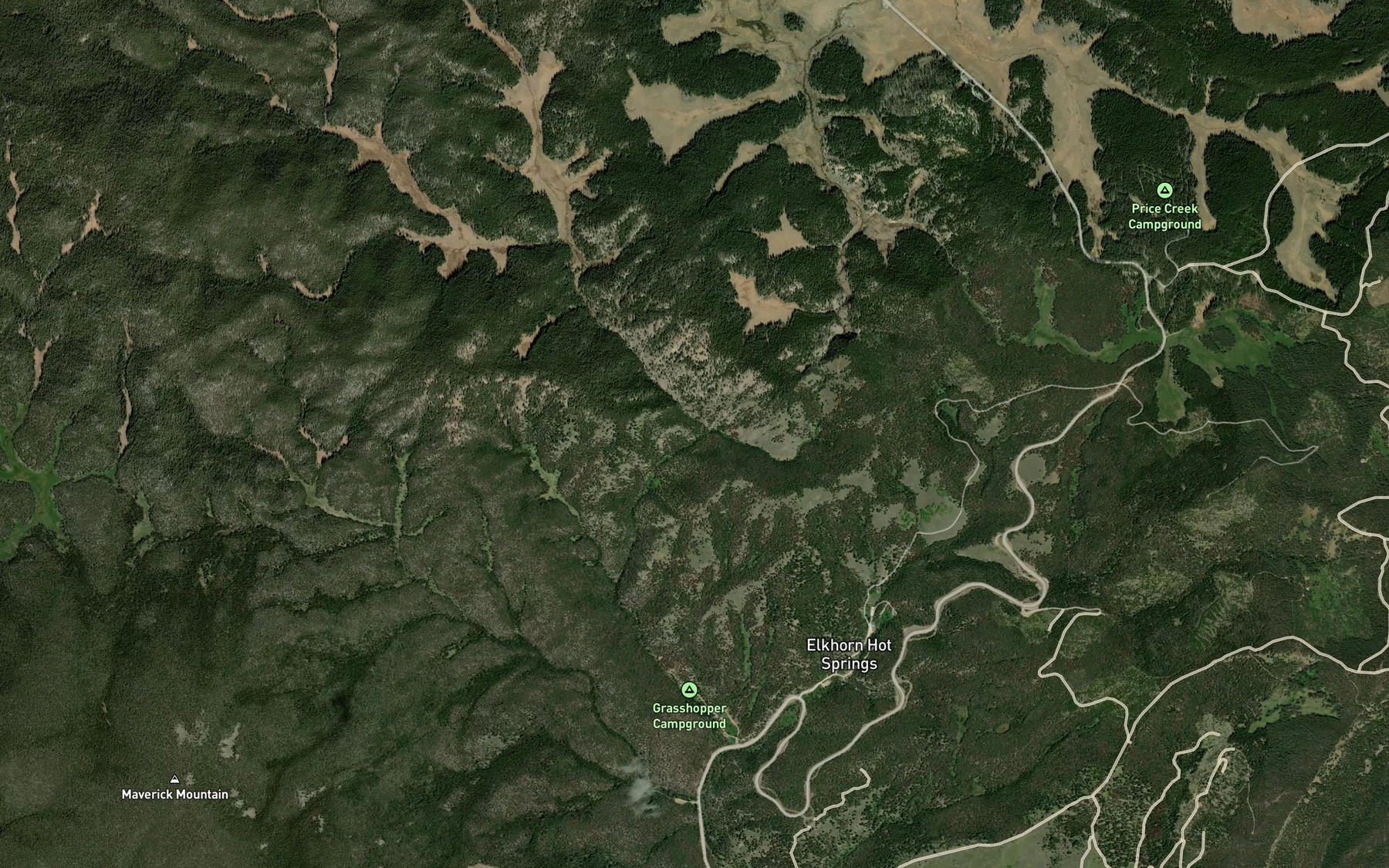 Satellite map of the Shoestring Creek